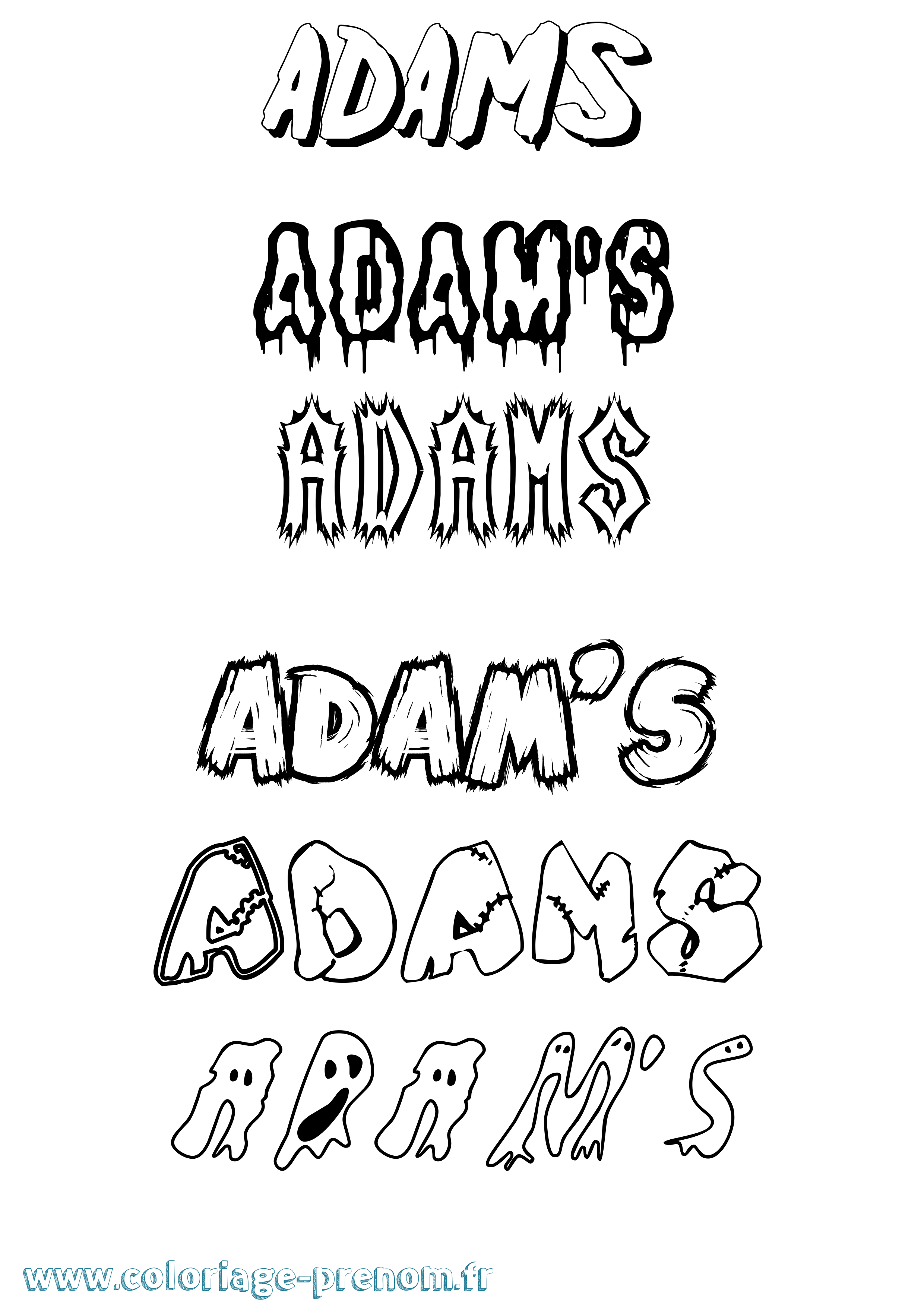 Coloriage prénom Adam'S Frisson