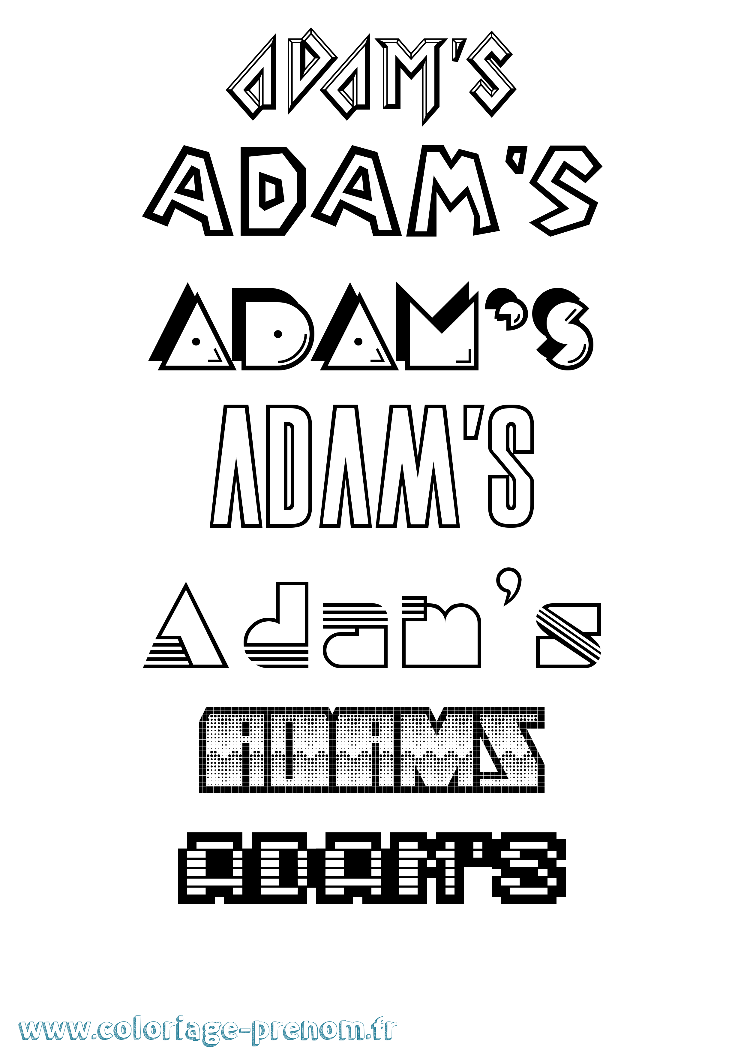 Coloriage prénom Adam'S Jeux Vidéos