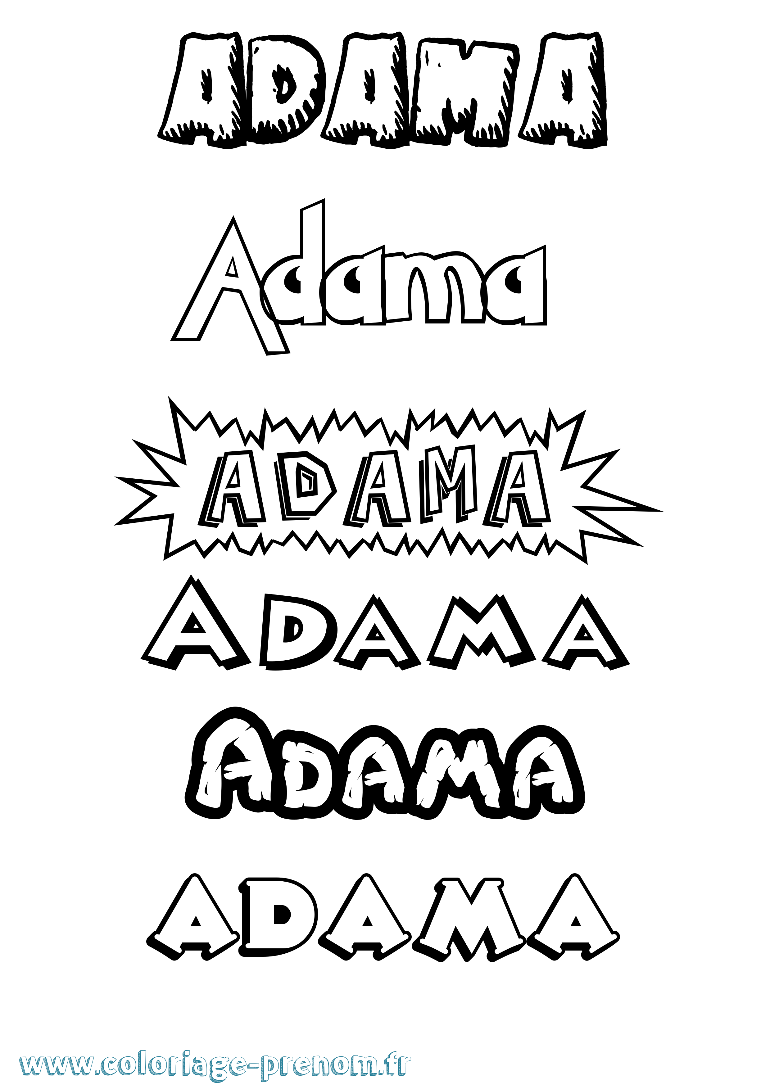 Coloriage prénom Adama Dessin Animé