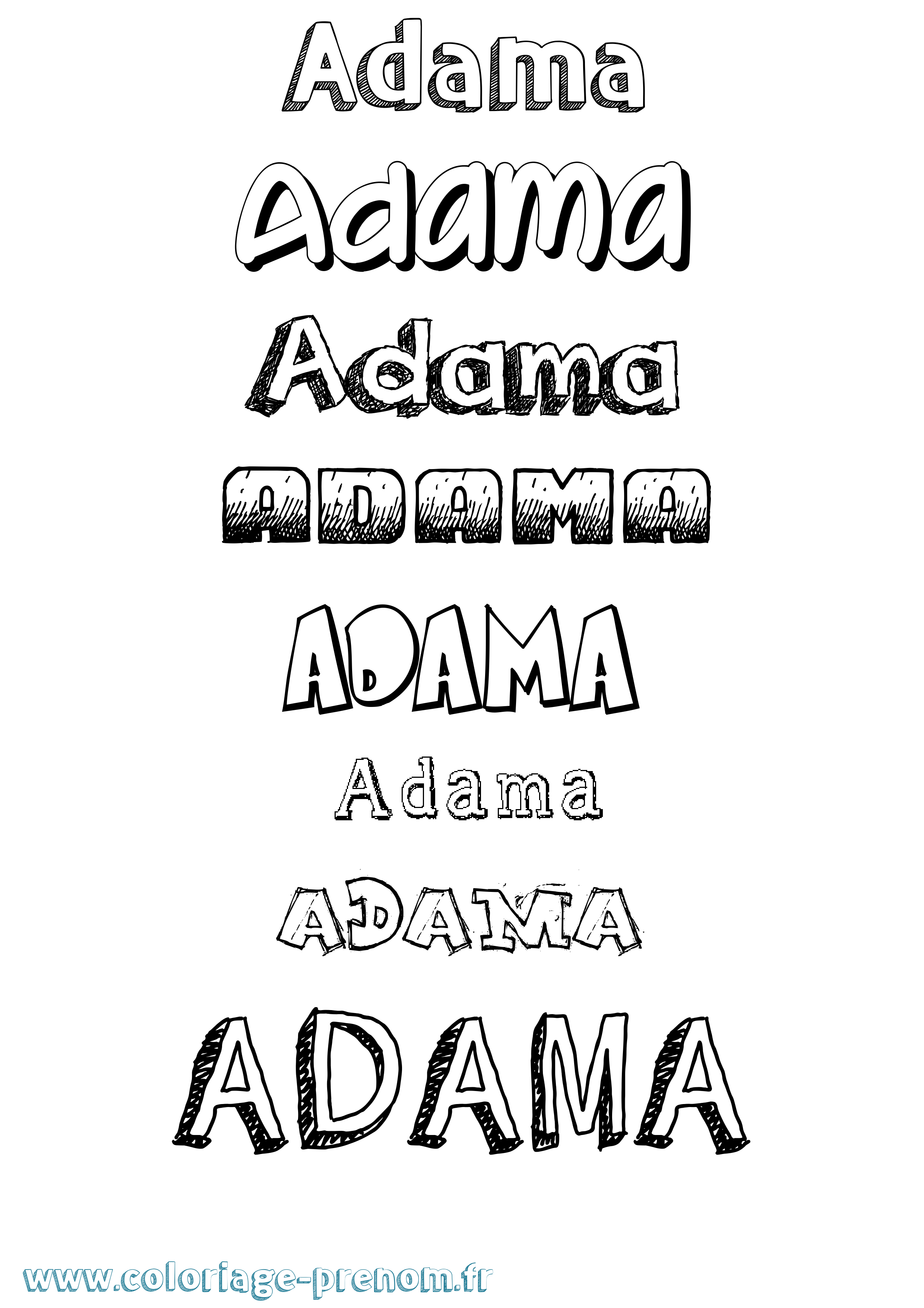 Coloriage Adama Dessiné Coloriage prénom Adama Dessiné