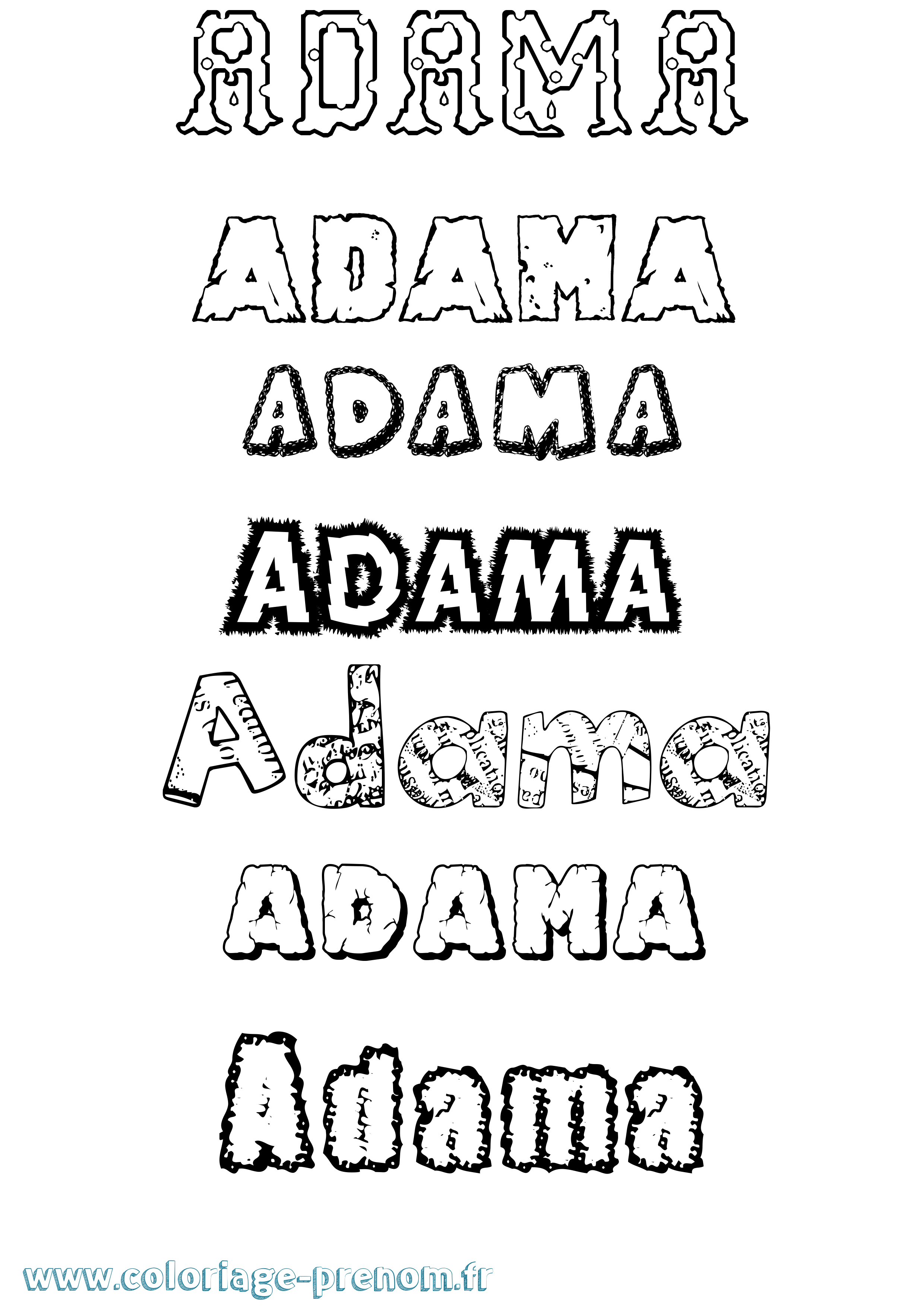 Coloriage Adama Destructuré Coloriage prénom Adama Destructuré