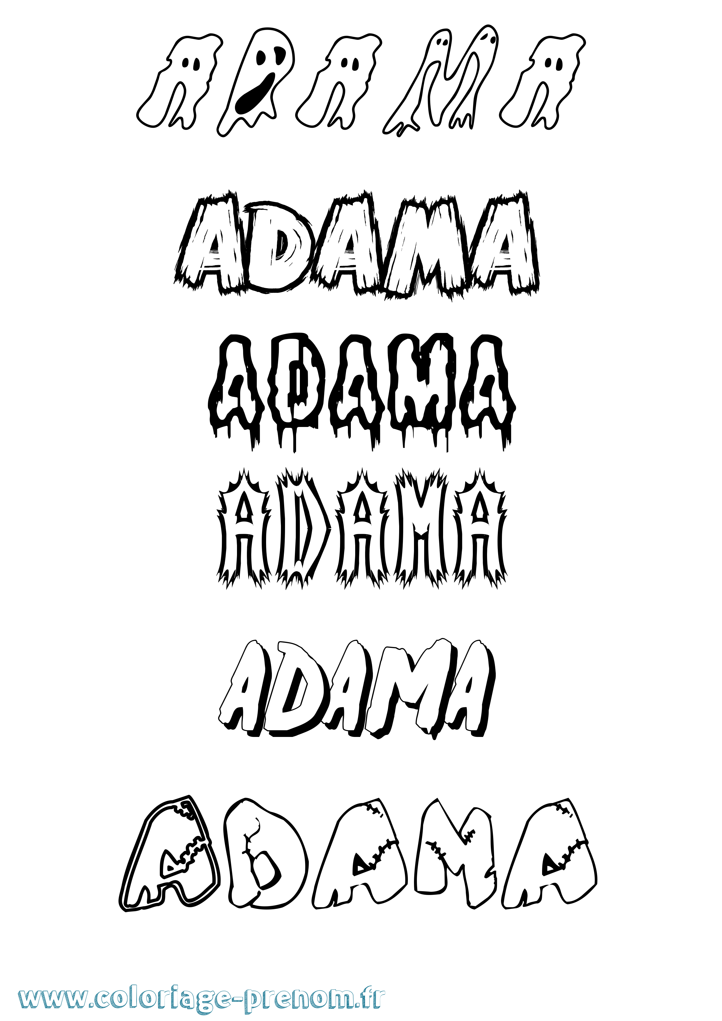 Coloriage prénom Adama Frisson