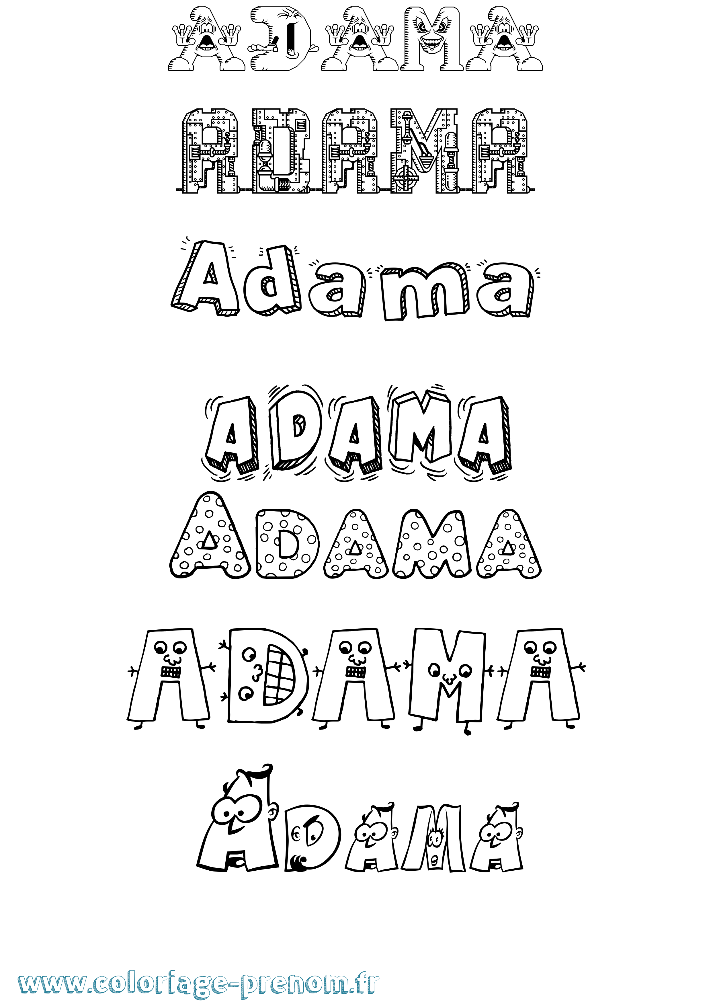 Coloriage prénom Adama Fun
