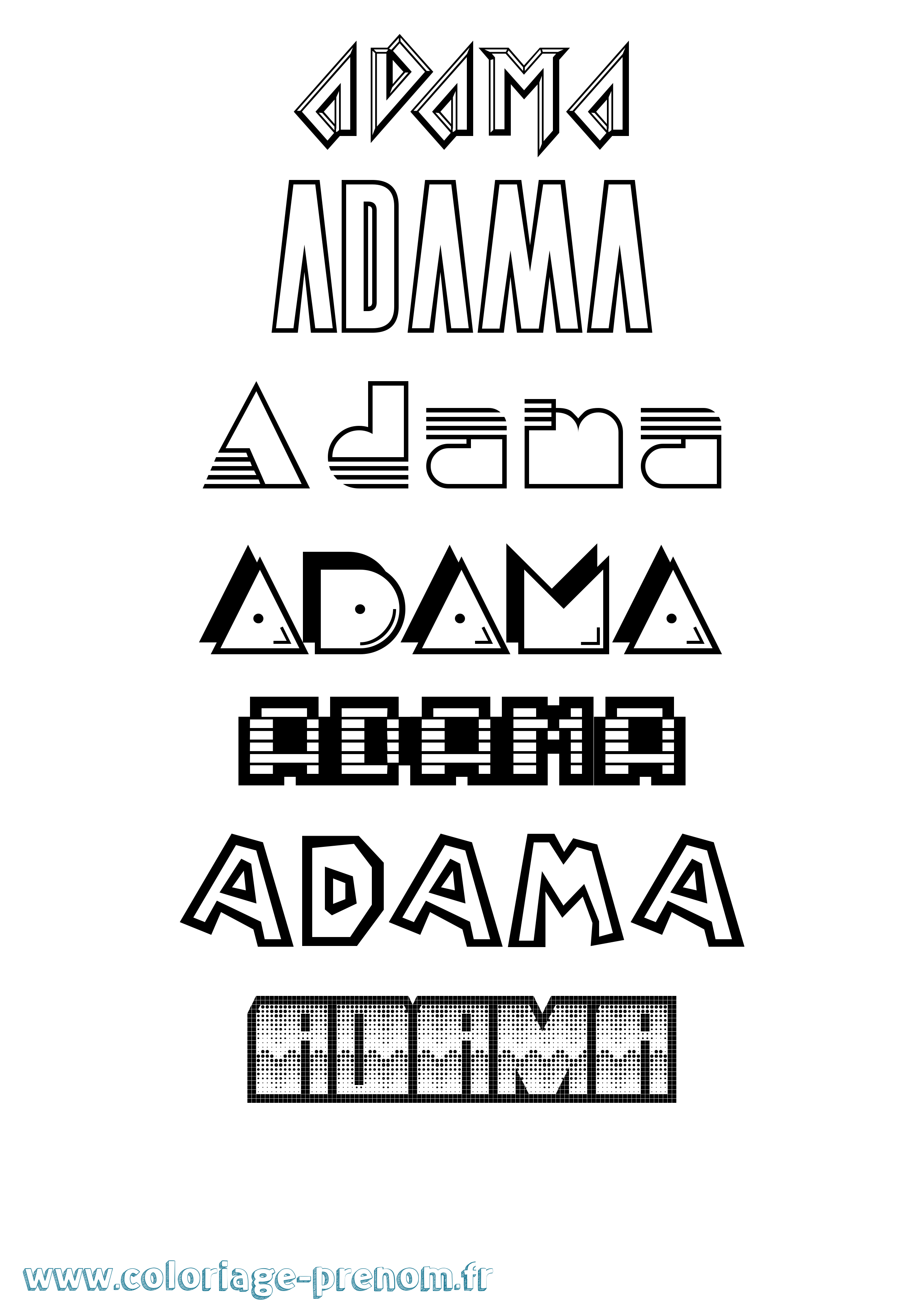 Coloriage Adama Jeux Vidéos Coloriage prénom Adama Jeux Vidéos