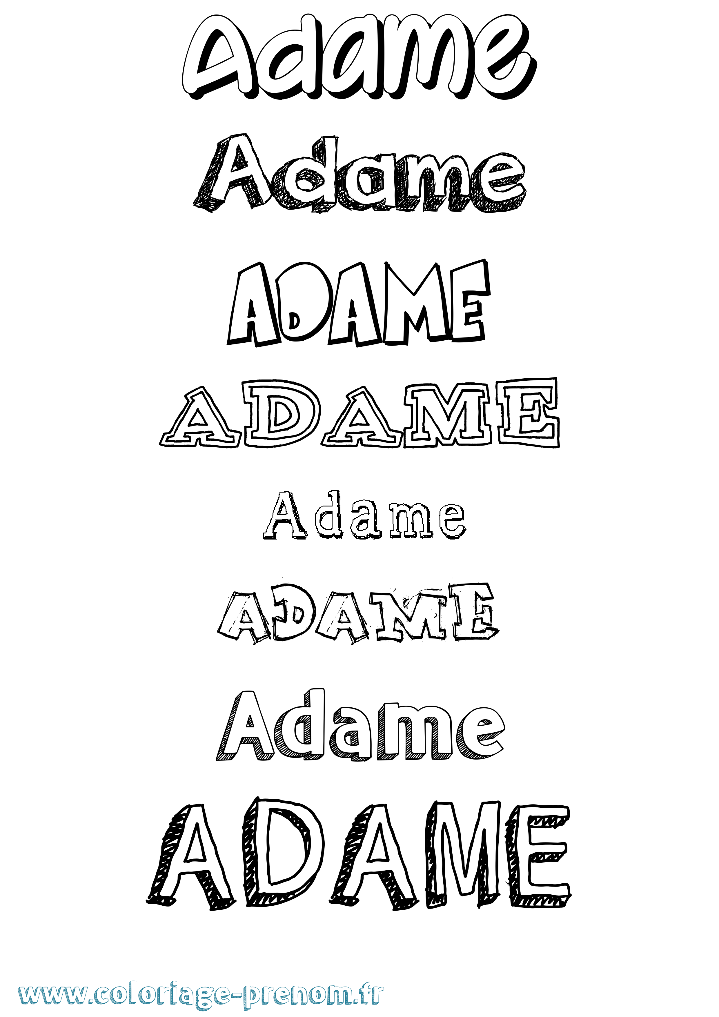 Coloriage prénom Adame Dessiné