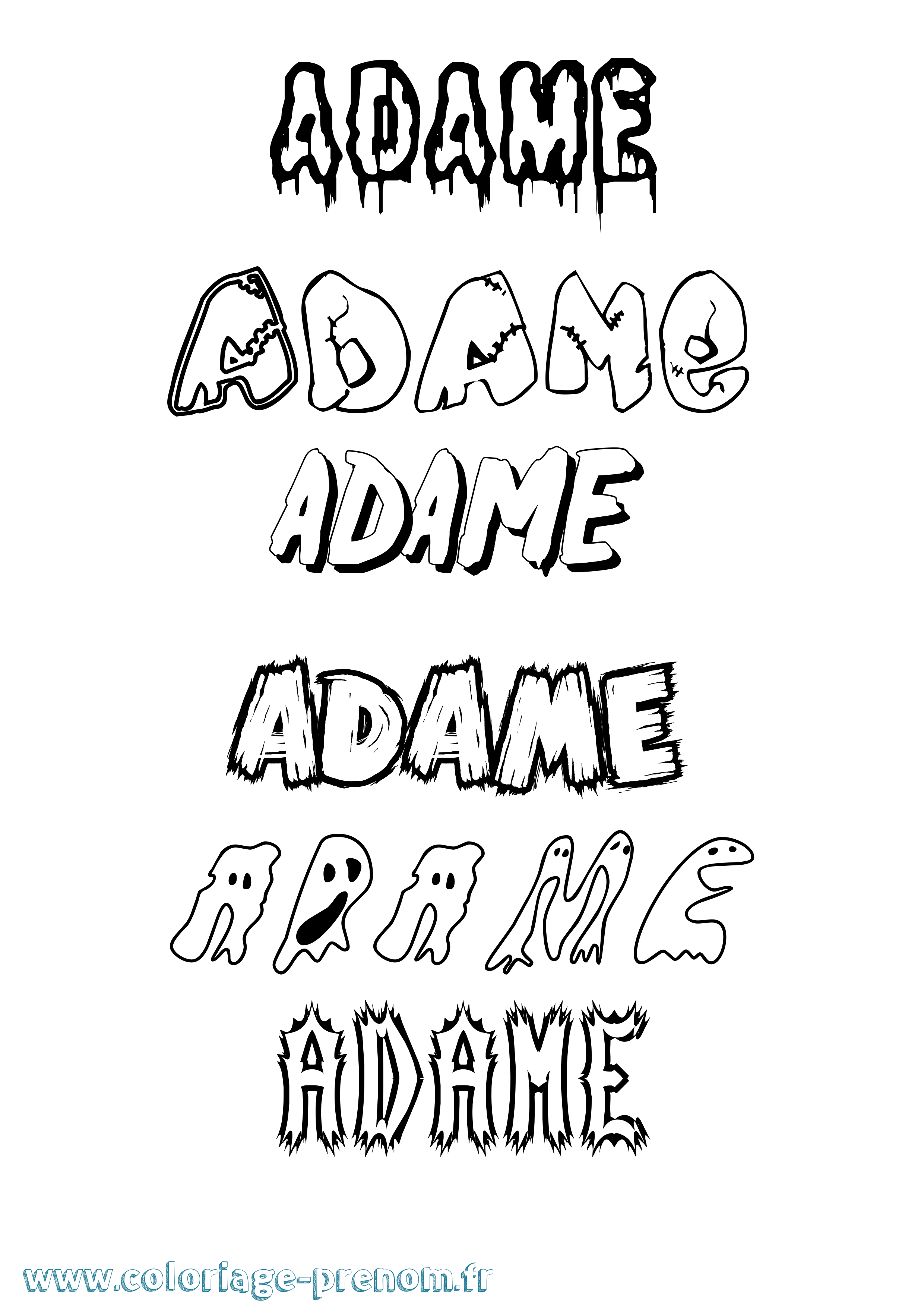 Coloriage prénom Adame