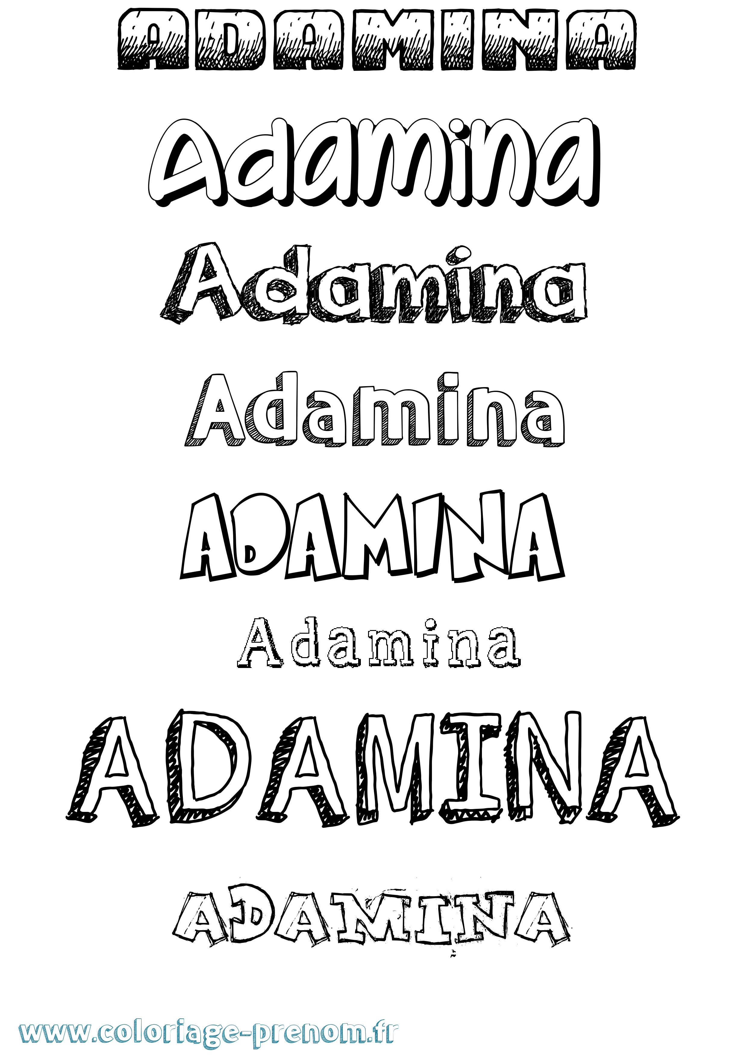 Coloriage prénom Adamina Dessiné