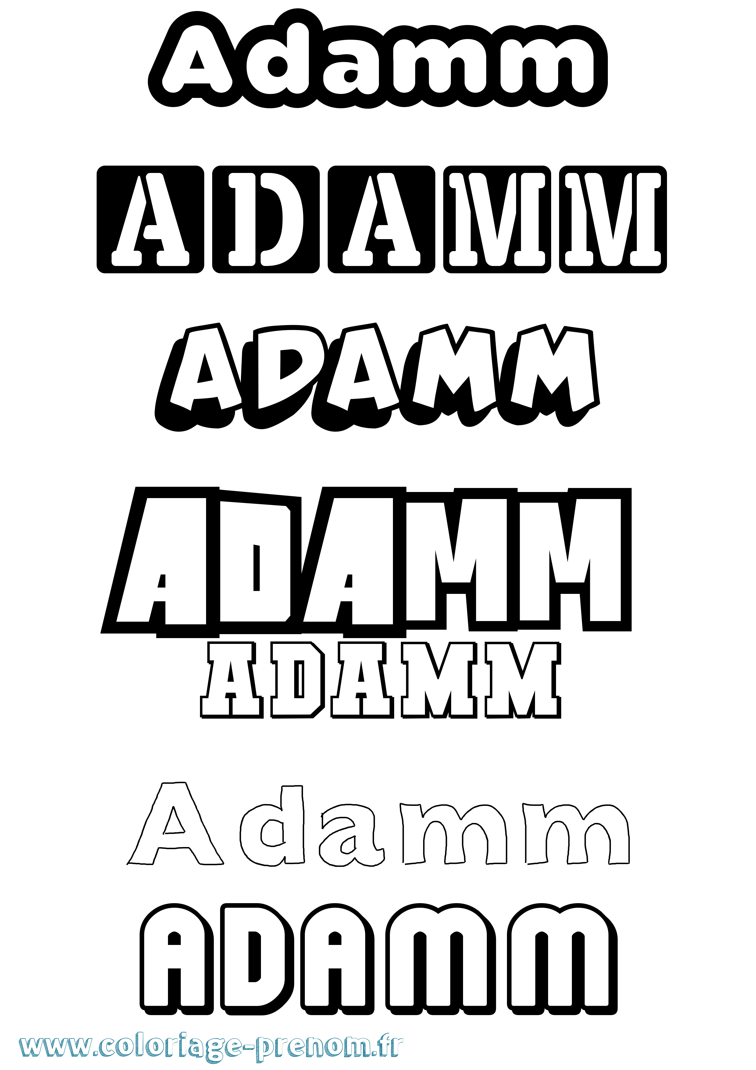 Coloriage prénom Adamm Simple