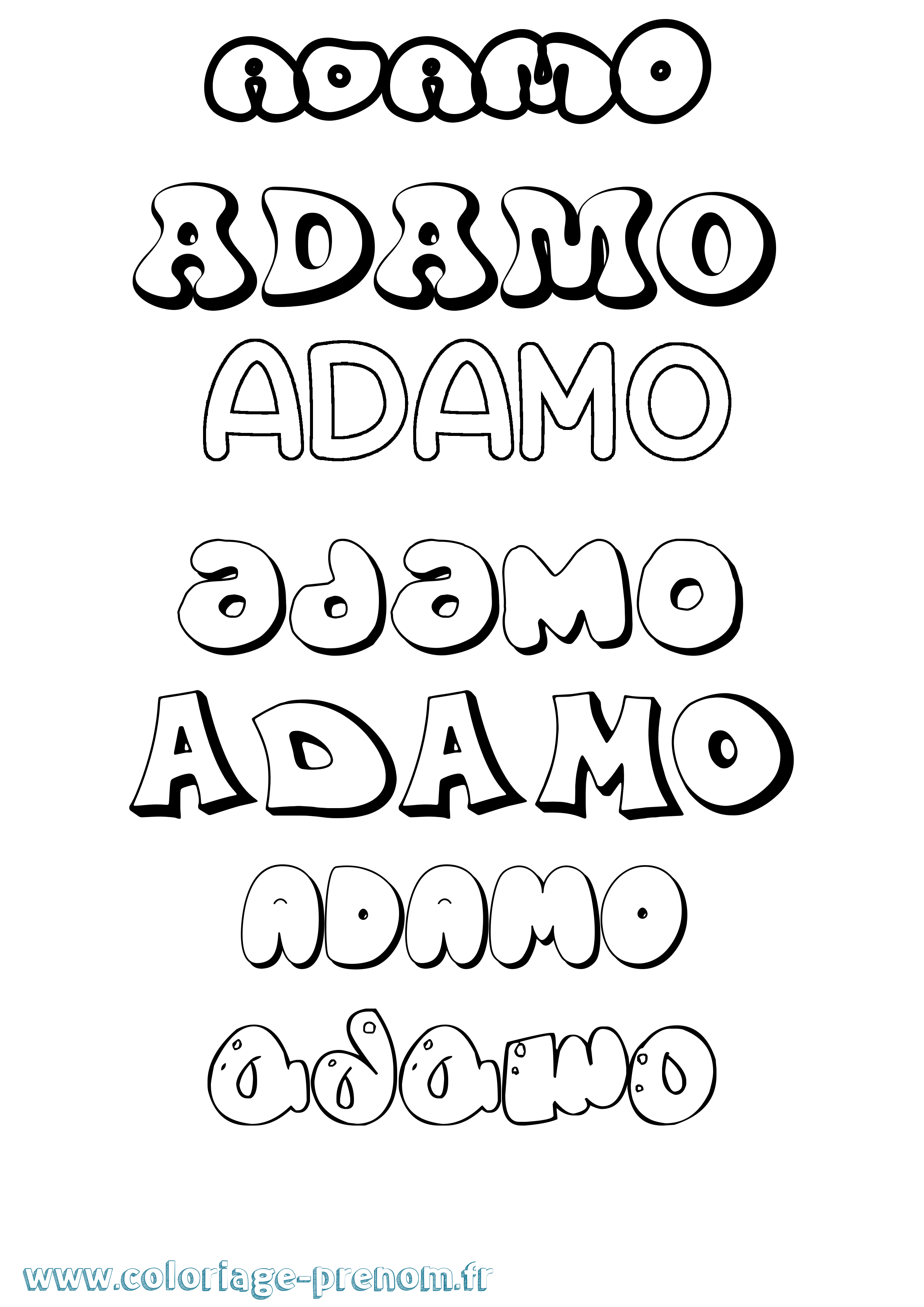 Coloriage Adamo Bubble Coloriage prénom Adamo Bubble