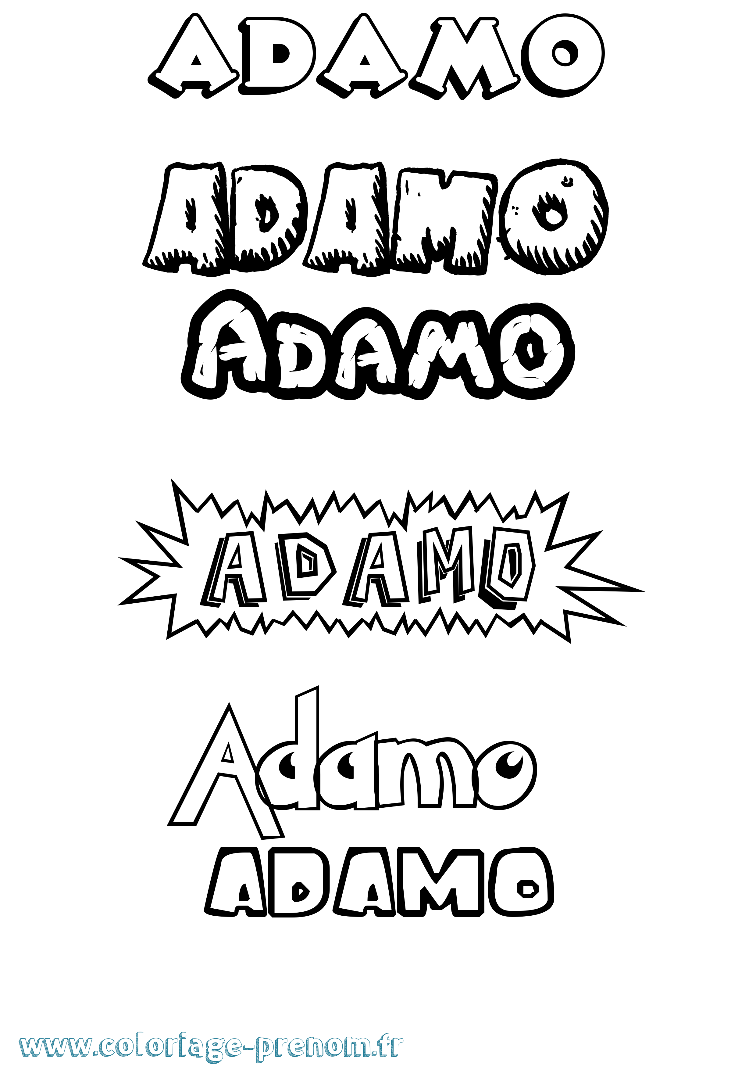 Coloriage Adamo Dessin Animé Coloriage prénom Adamo Dessin Animé