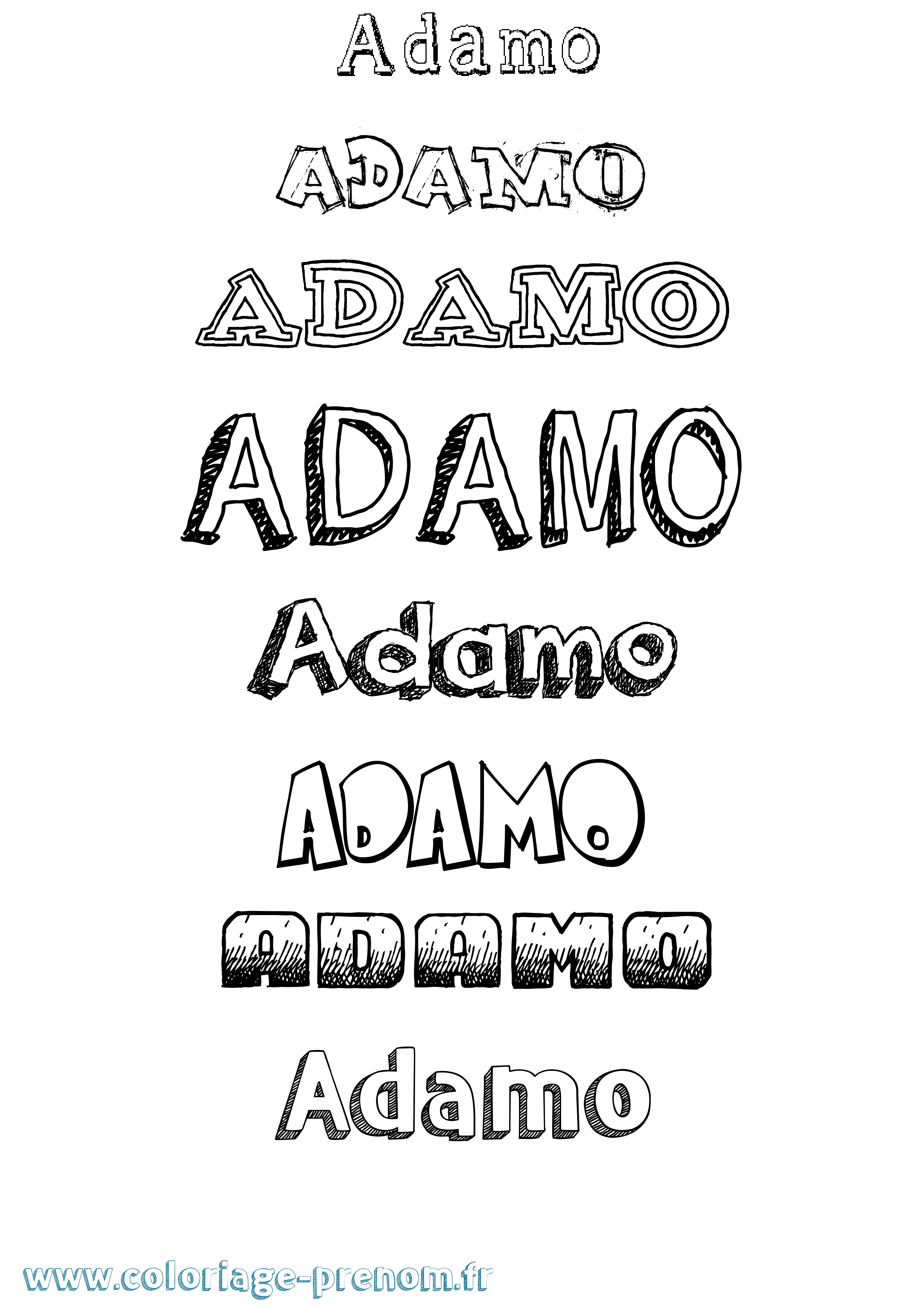 Coloriage Adamo Dessiné Coloriage prénom Adamo Dessiné