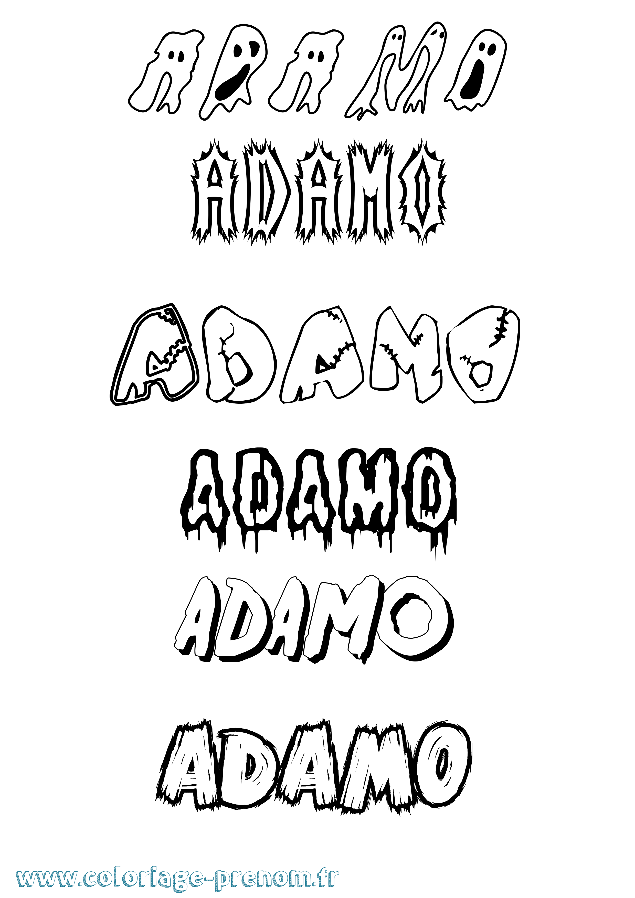 Coloriage Adamo Frisson Coloriage prénom Adamo Frisson