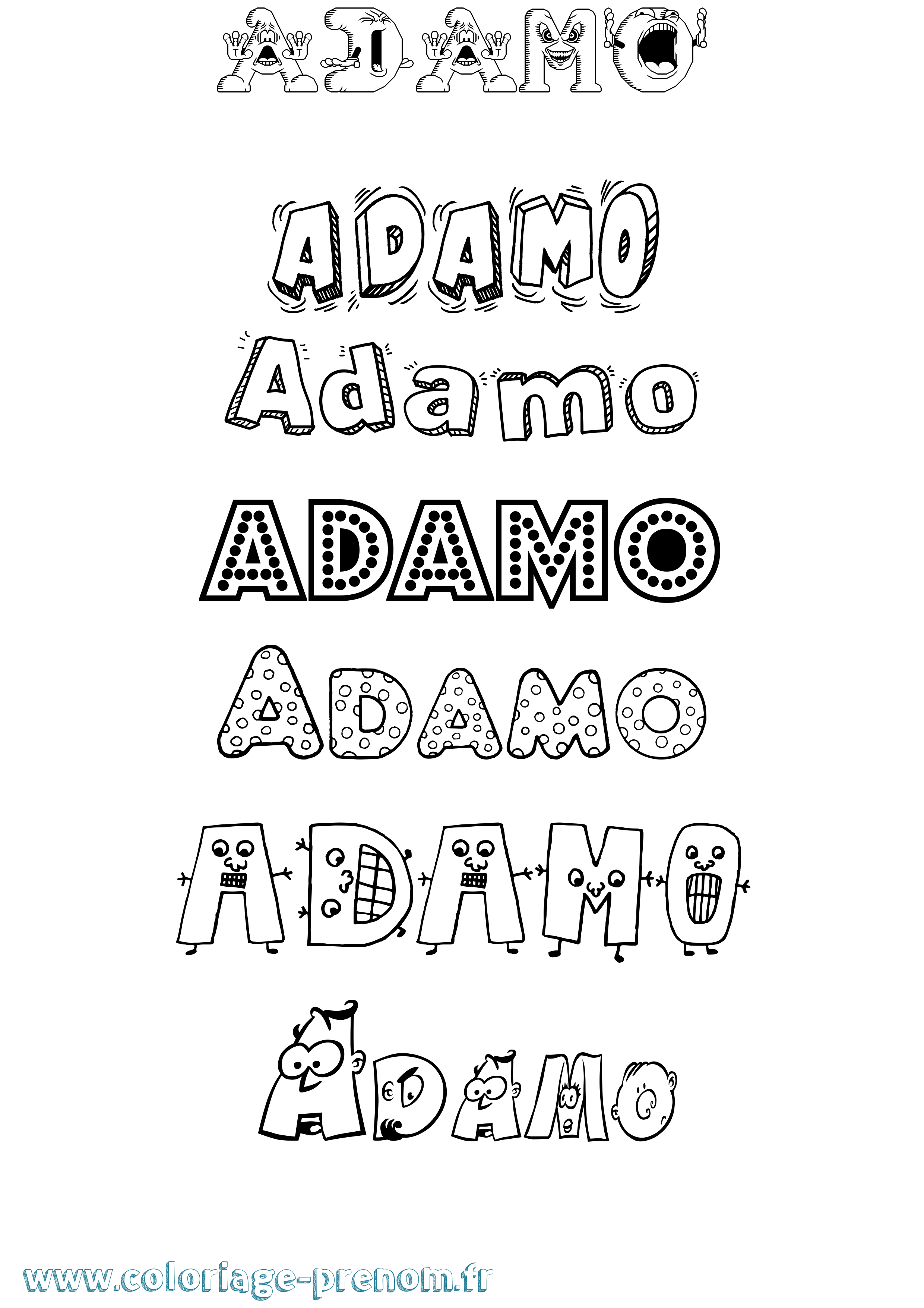 Coloriage Adamo Fun Coloriage prénom Adamo Fun
