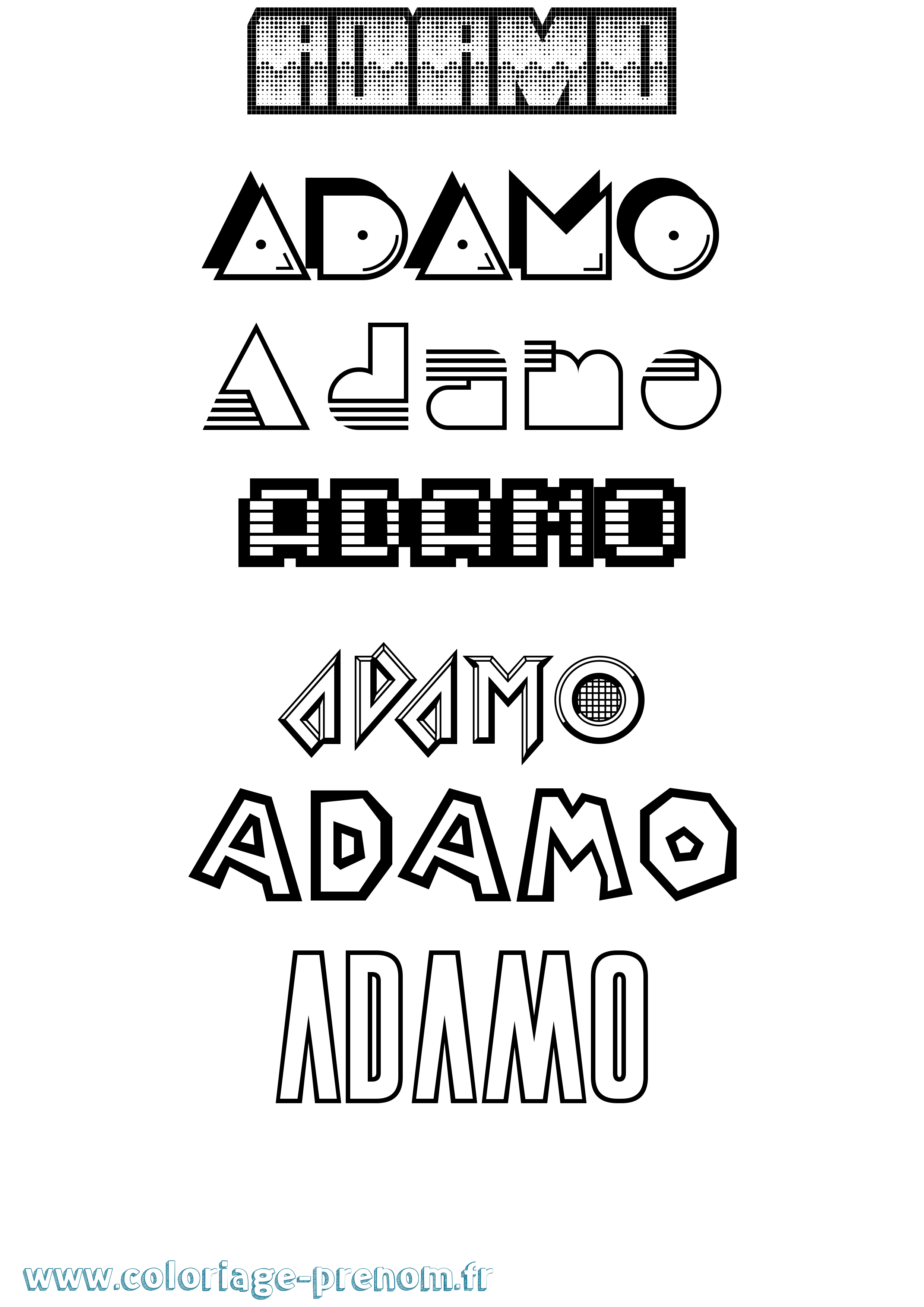 Coloriage Adamo Jeux Vidéos Coloriage prénom Adamo Jeux Vidéos