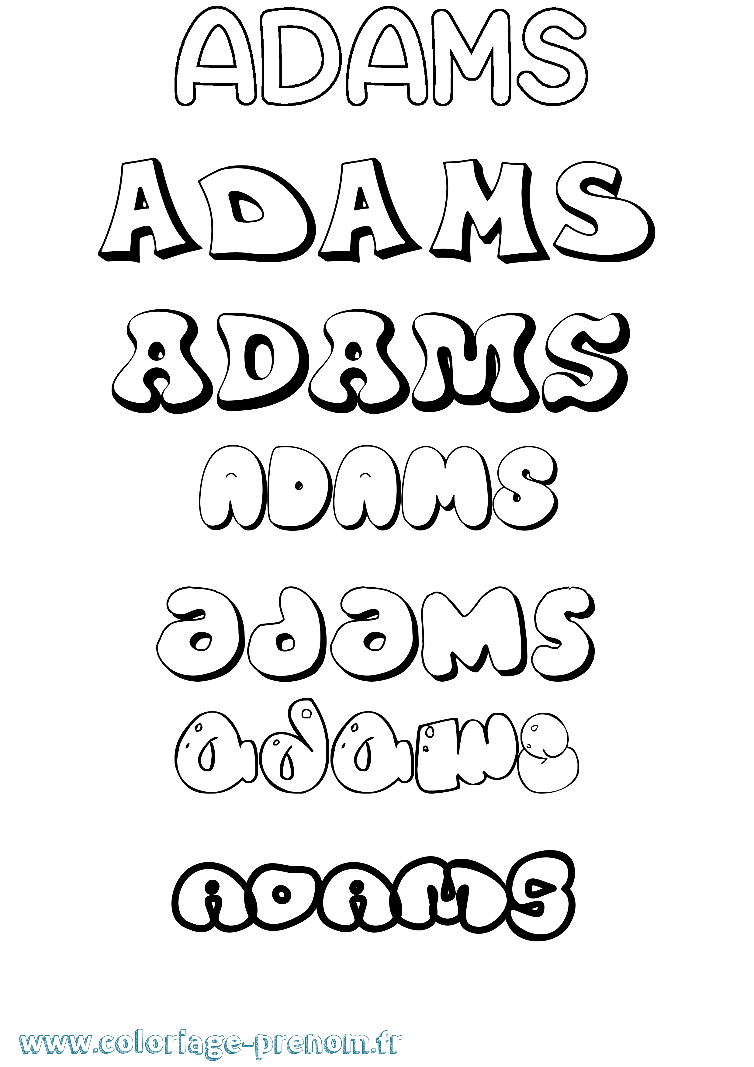 Coloriage Adams Bubble Coloriage prénom Adams Bubble