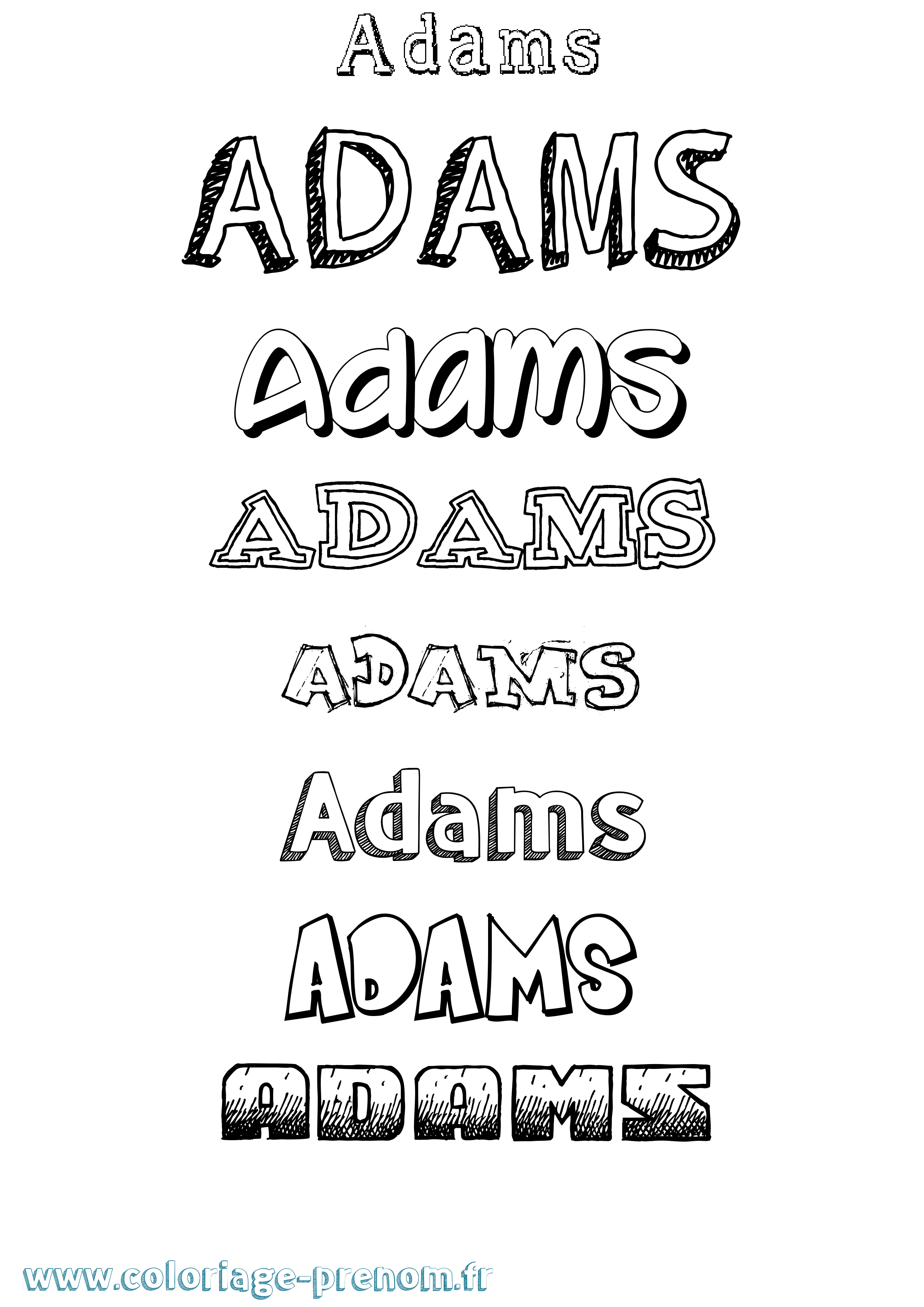 Coloriage Adams Dessiné Coloriage prénom Adams Dessiné