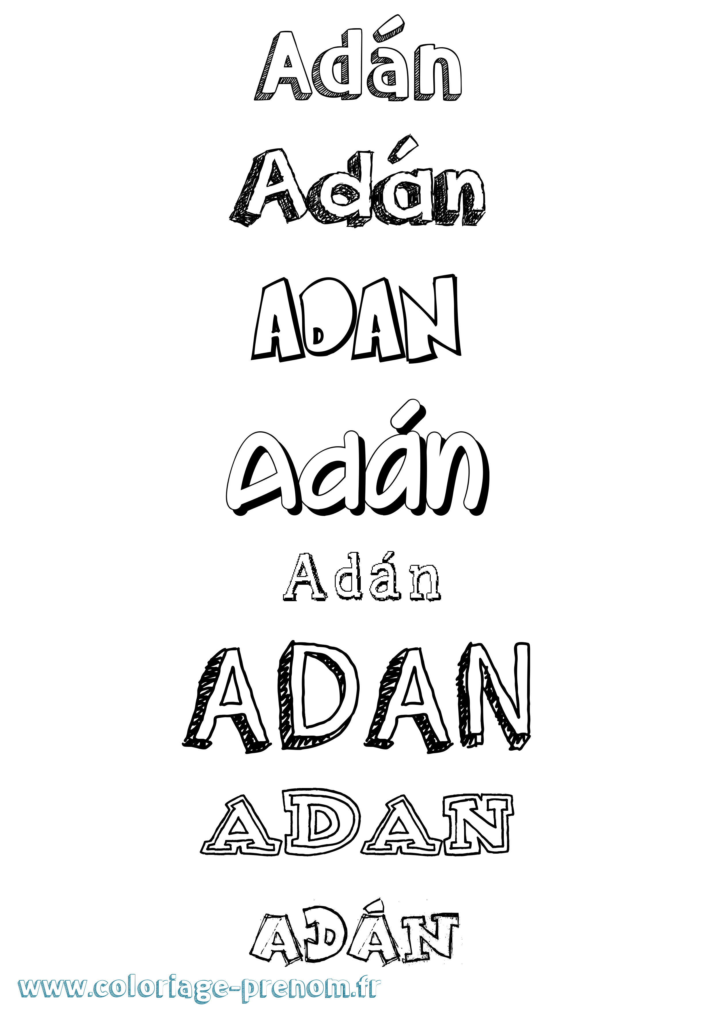 Coloriage prénom Adán Dessiné