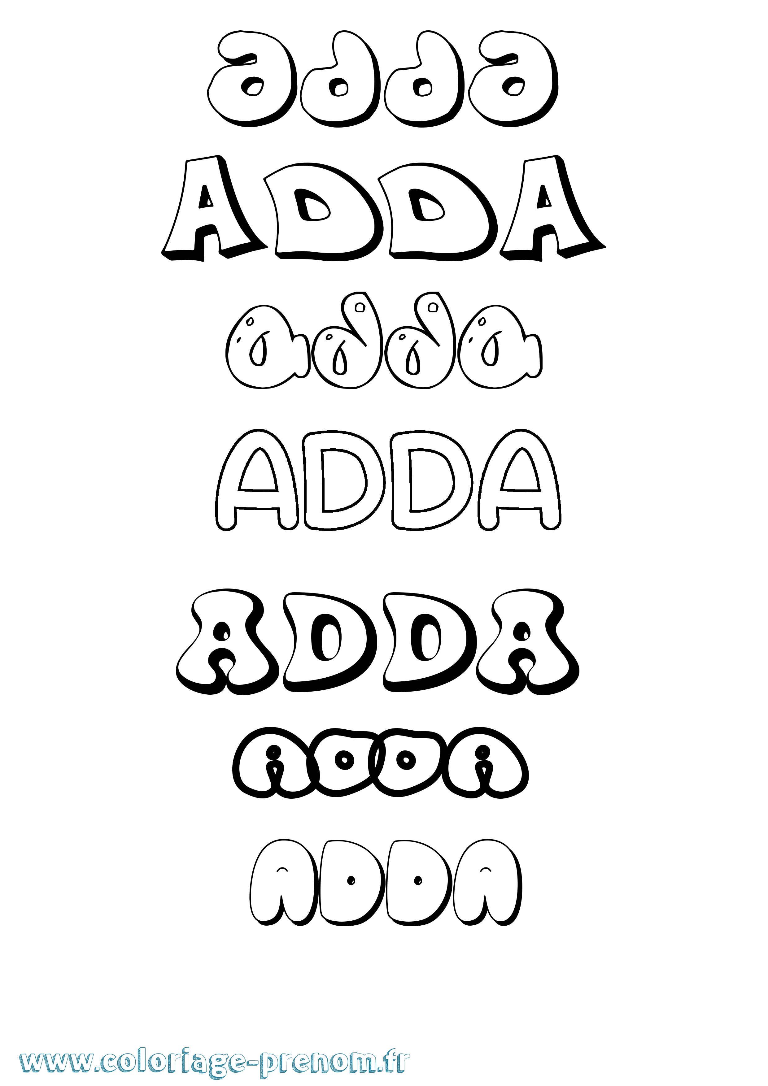 Coloriage Adda Bubble Coloriage prénom Adda Bubble