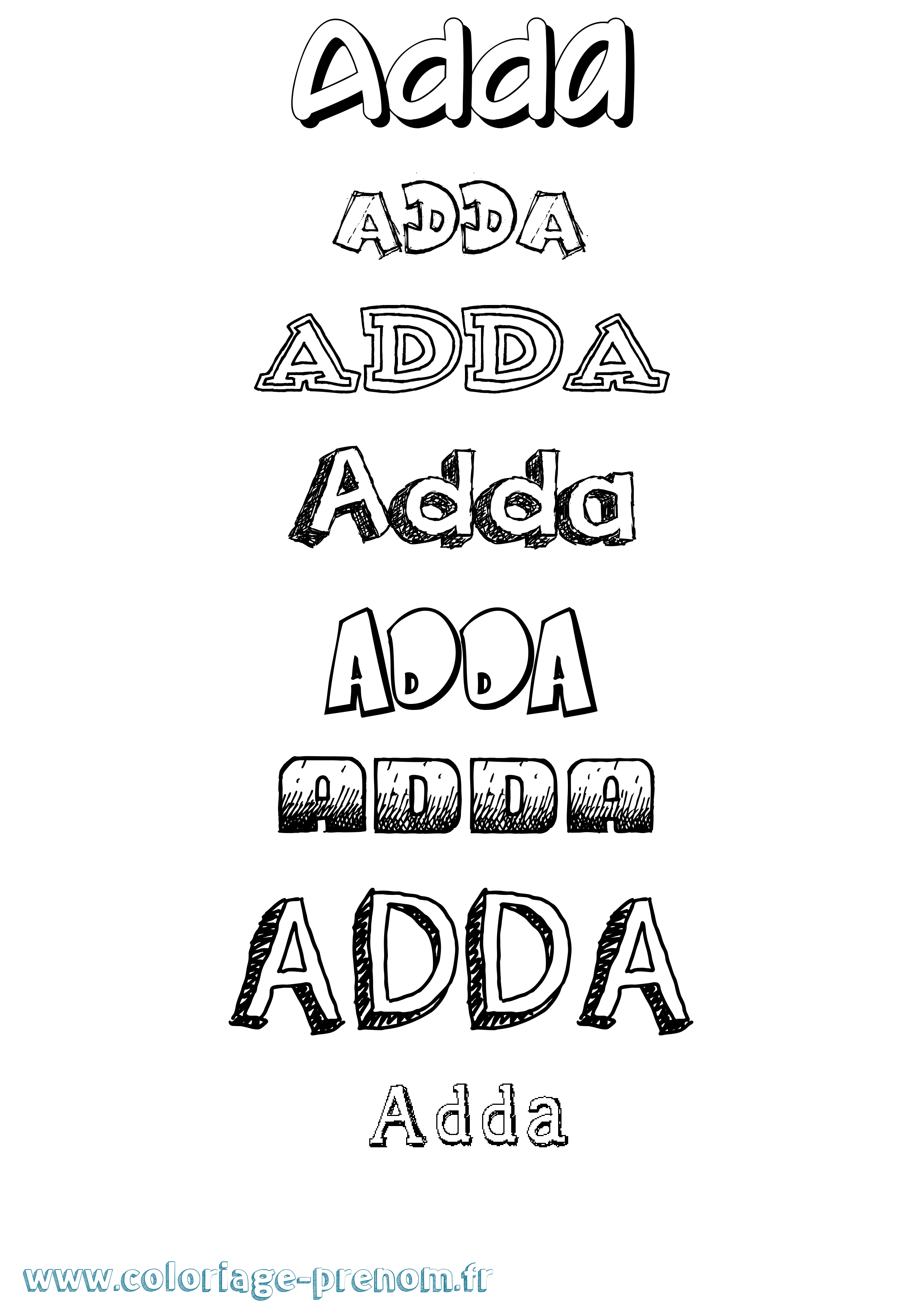 Coloriage Adda Dessiné Coloriage prénom Adda Dessiné