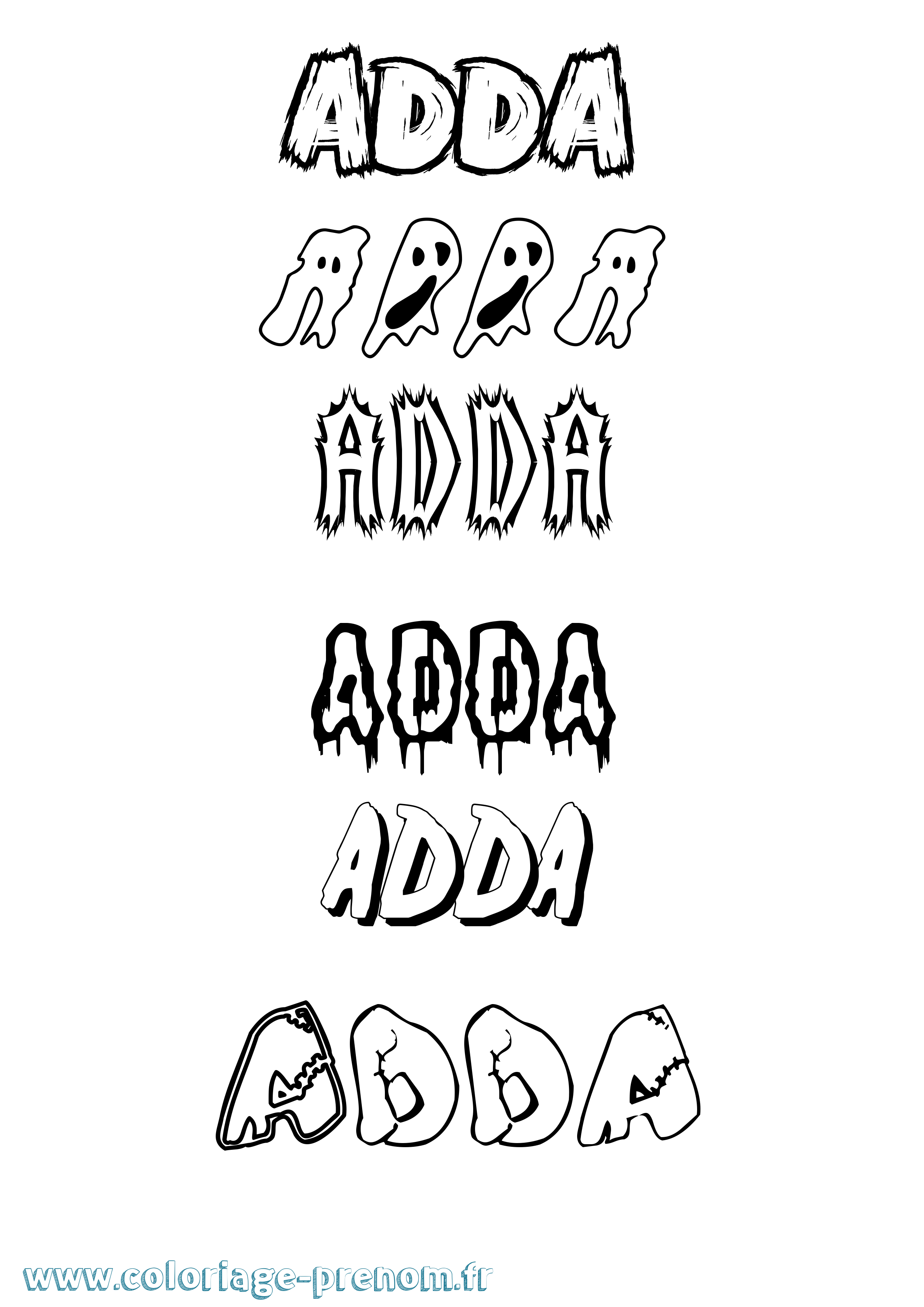 Coloriage Adda Frisson Coloriage prénom Adda Frisson