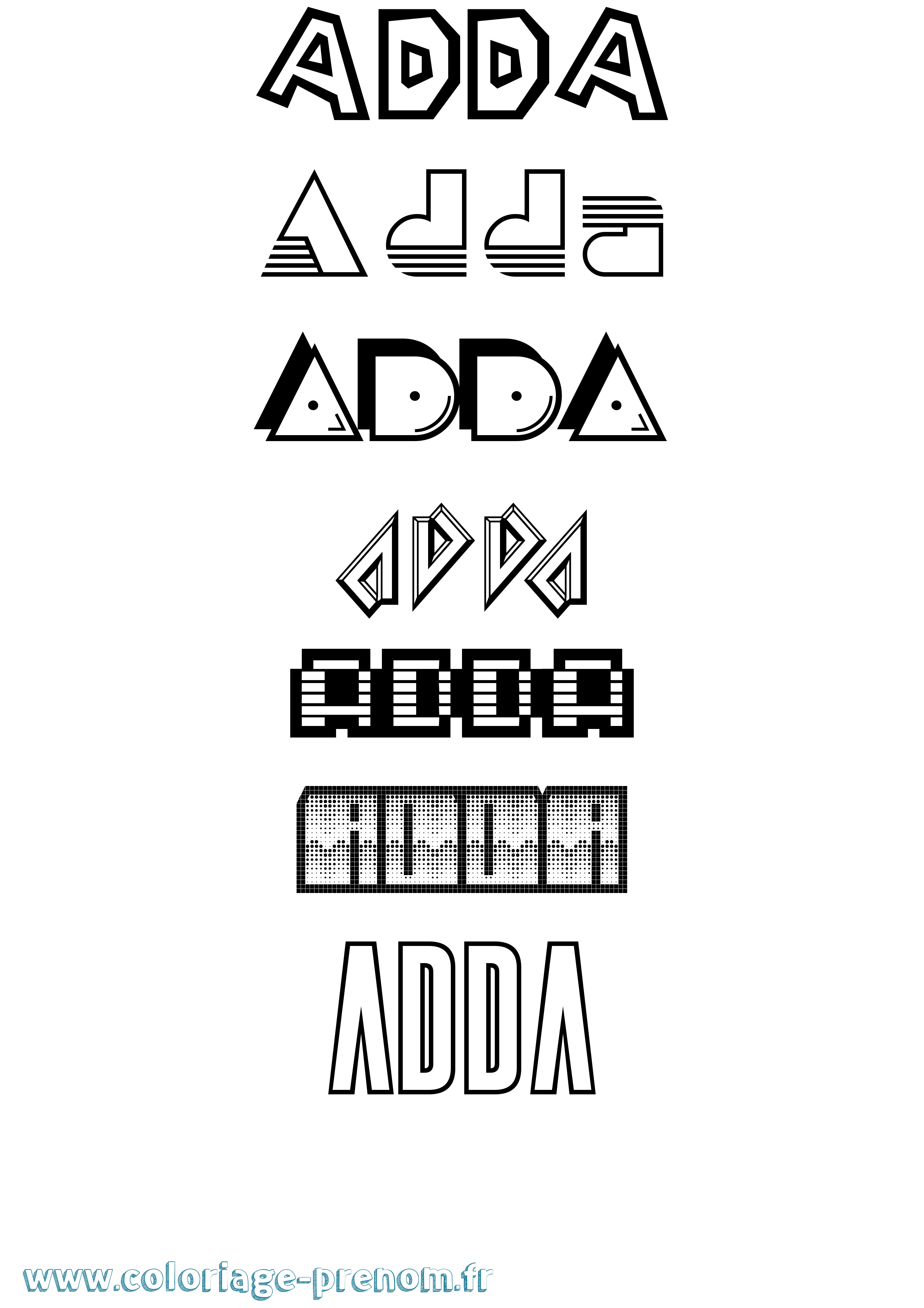 Coloriage Adda Jeux Vidéos Coloriage prénom Adda Jeux Vidéos
