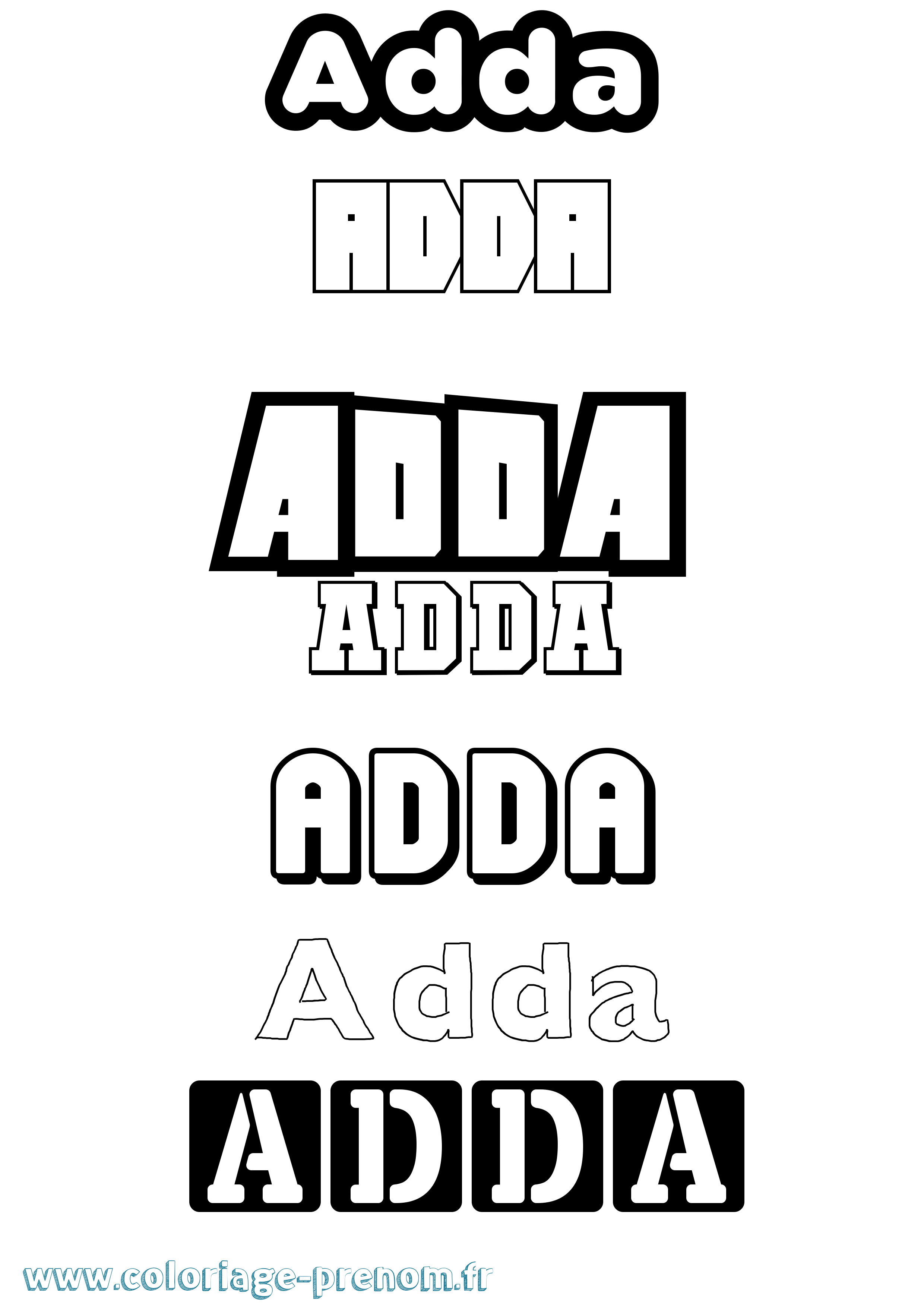 Coloriage Adda Simple Coloriage prénom Adda Simple