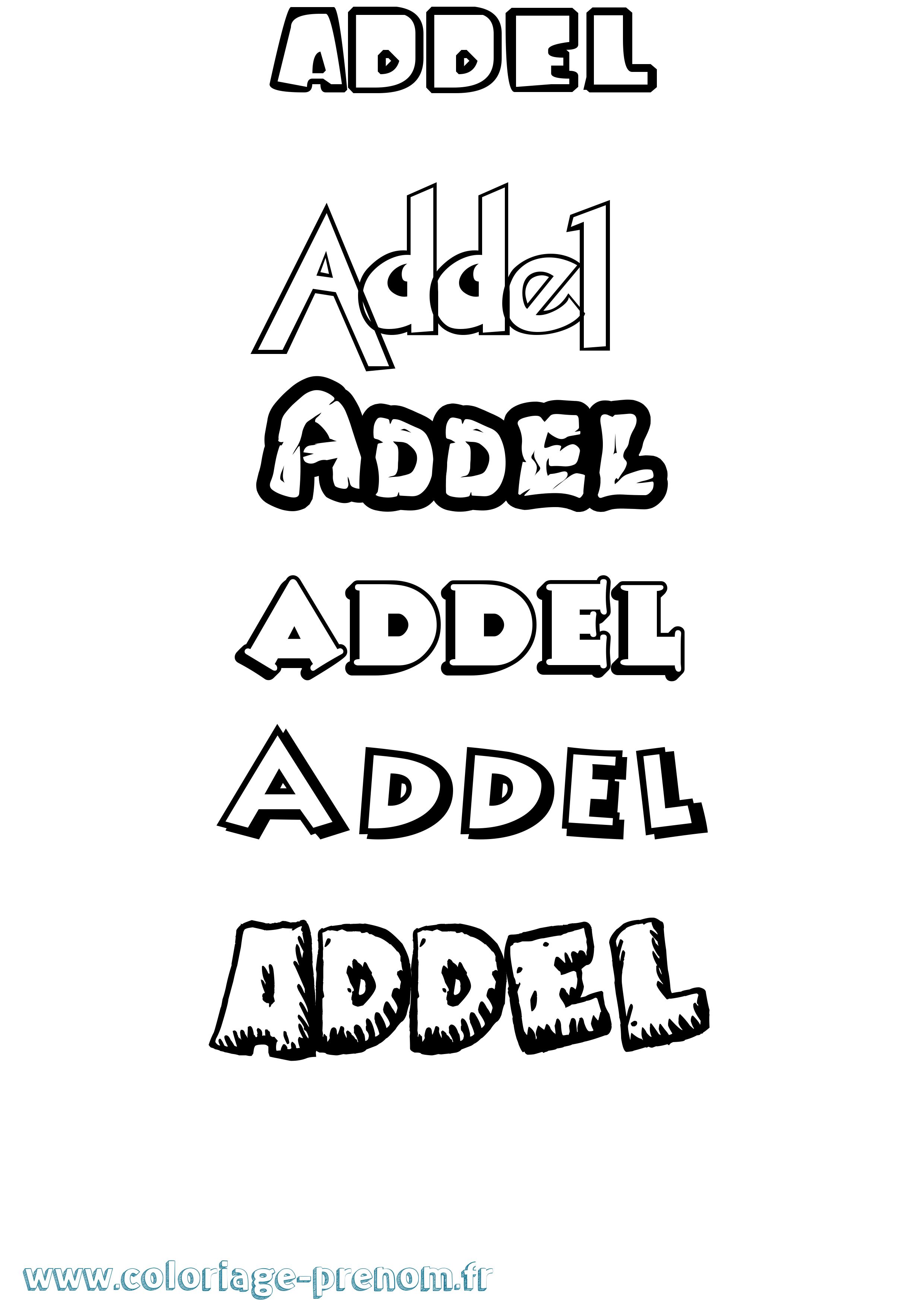 Coloriage prénom Addel Dessin Animé