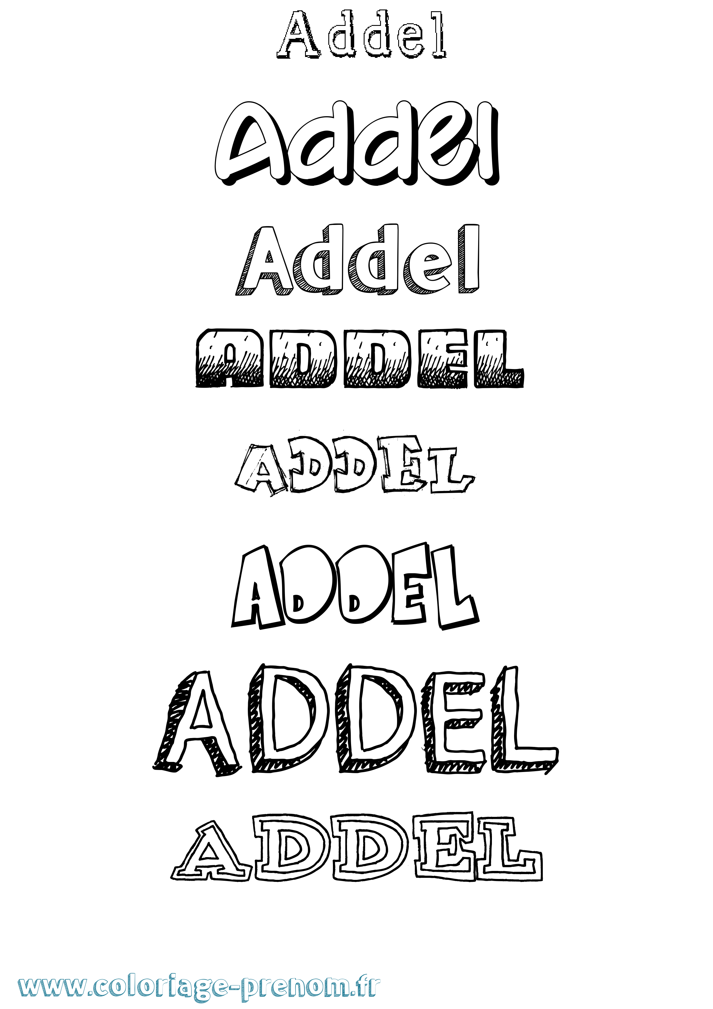 Coloriage prénom Addel Dessiné