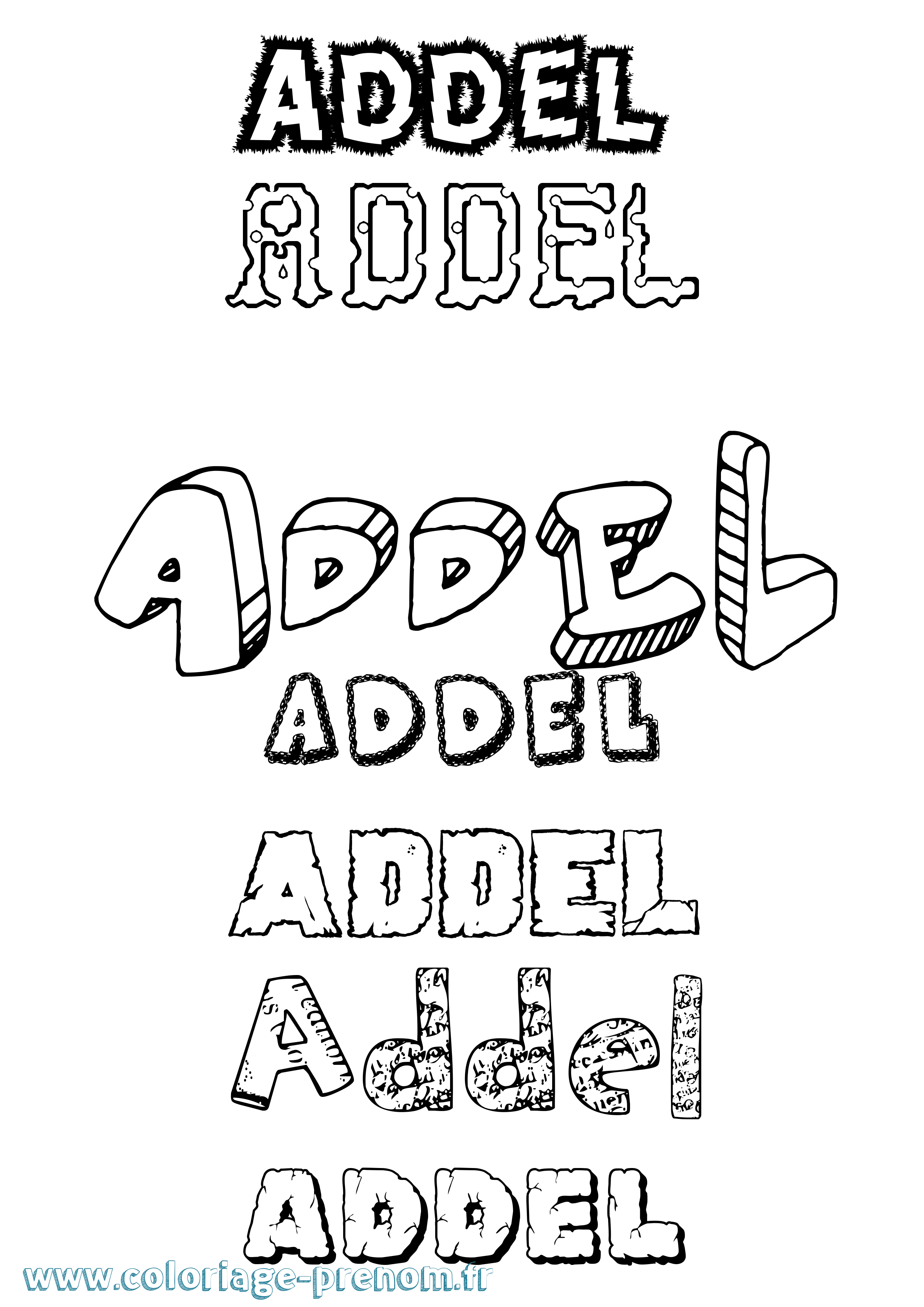 Coloriage prénom Addel Destructuré
