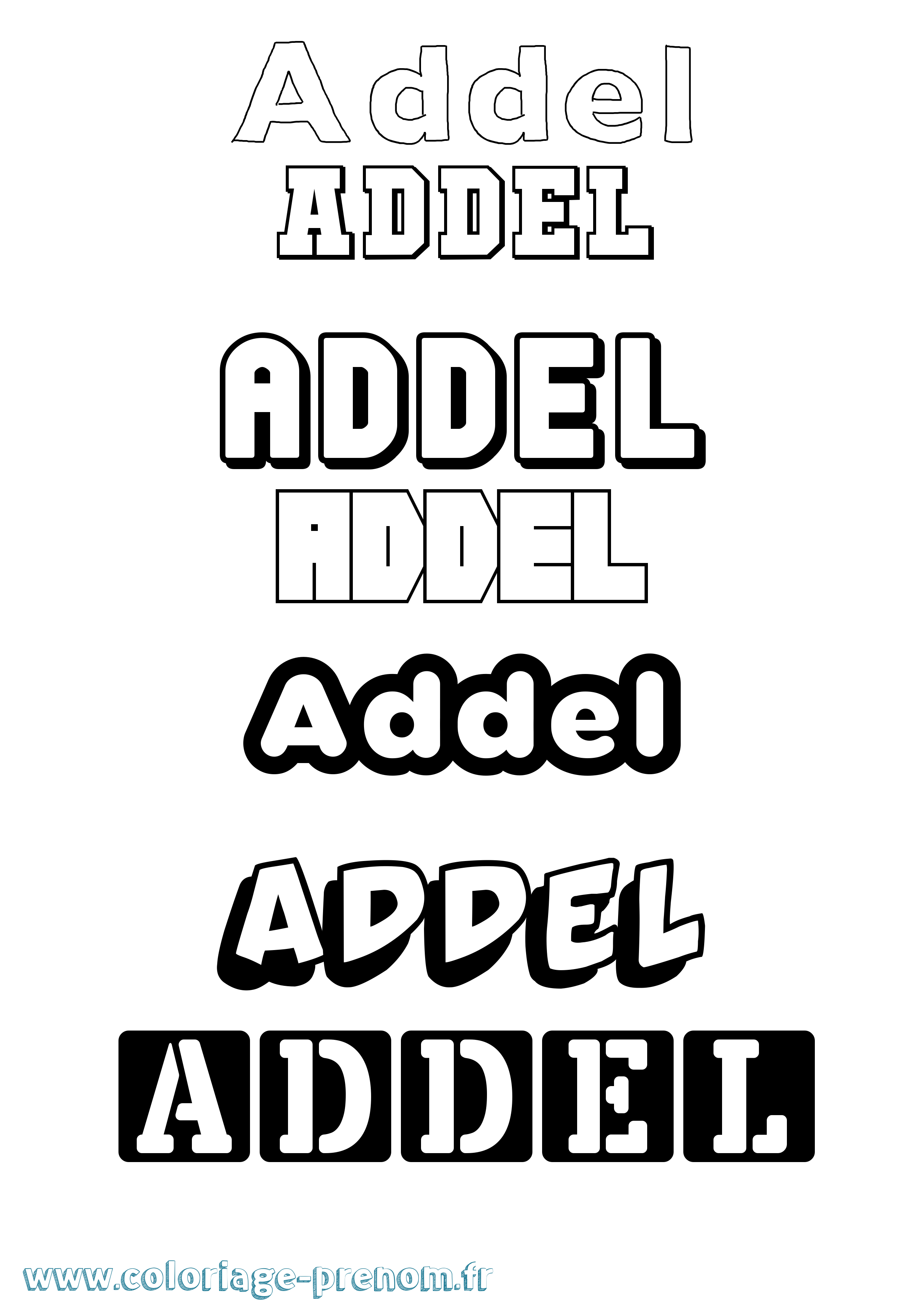 Coloriage prénom Addel Simple