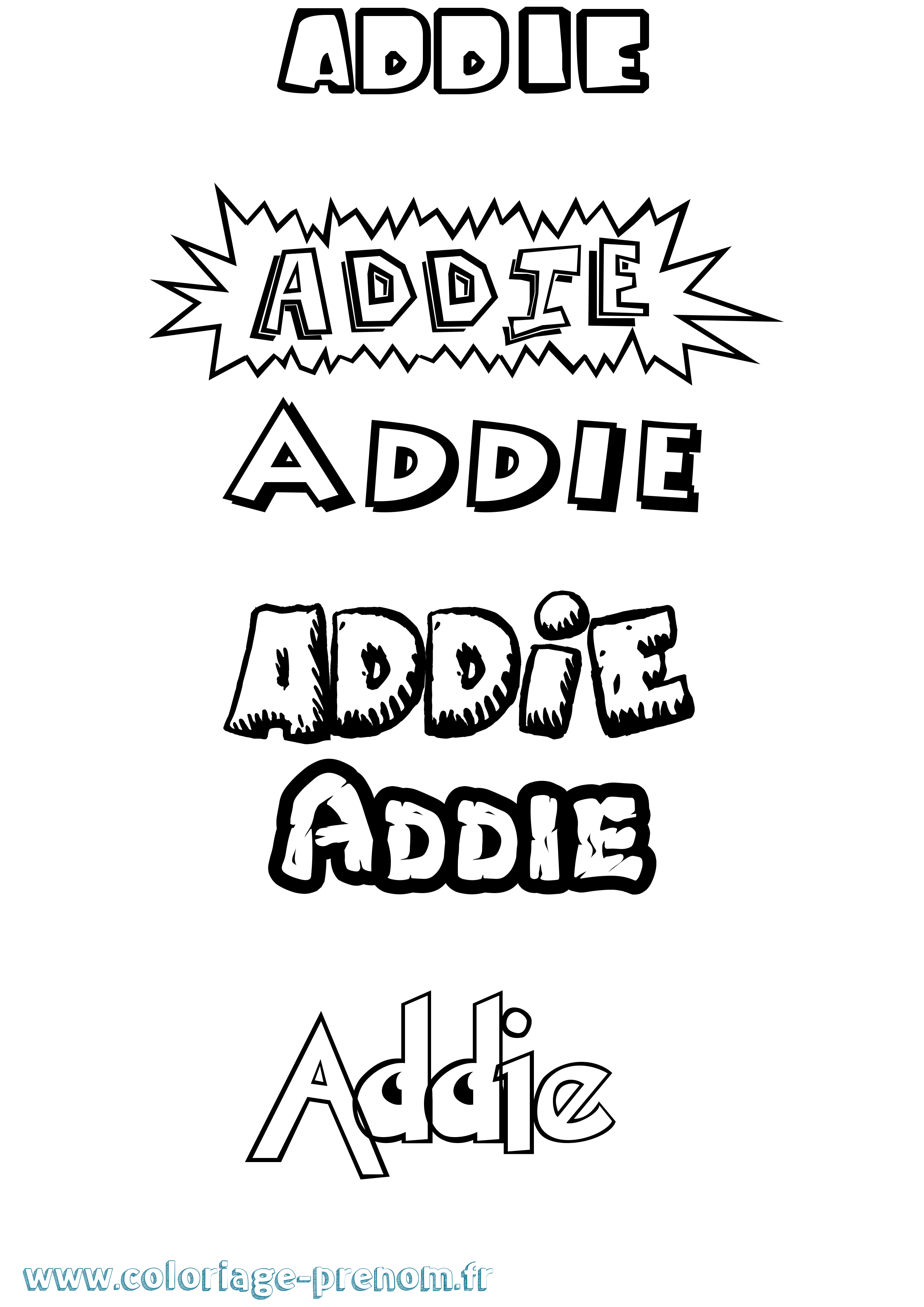 Coloriage prénom Addie Dessin Animé