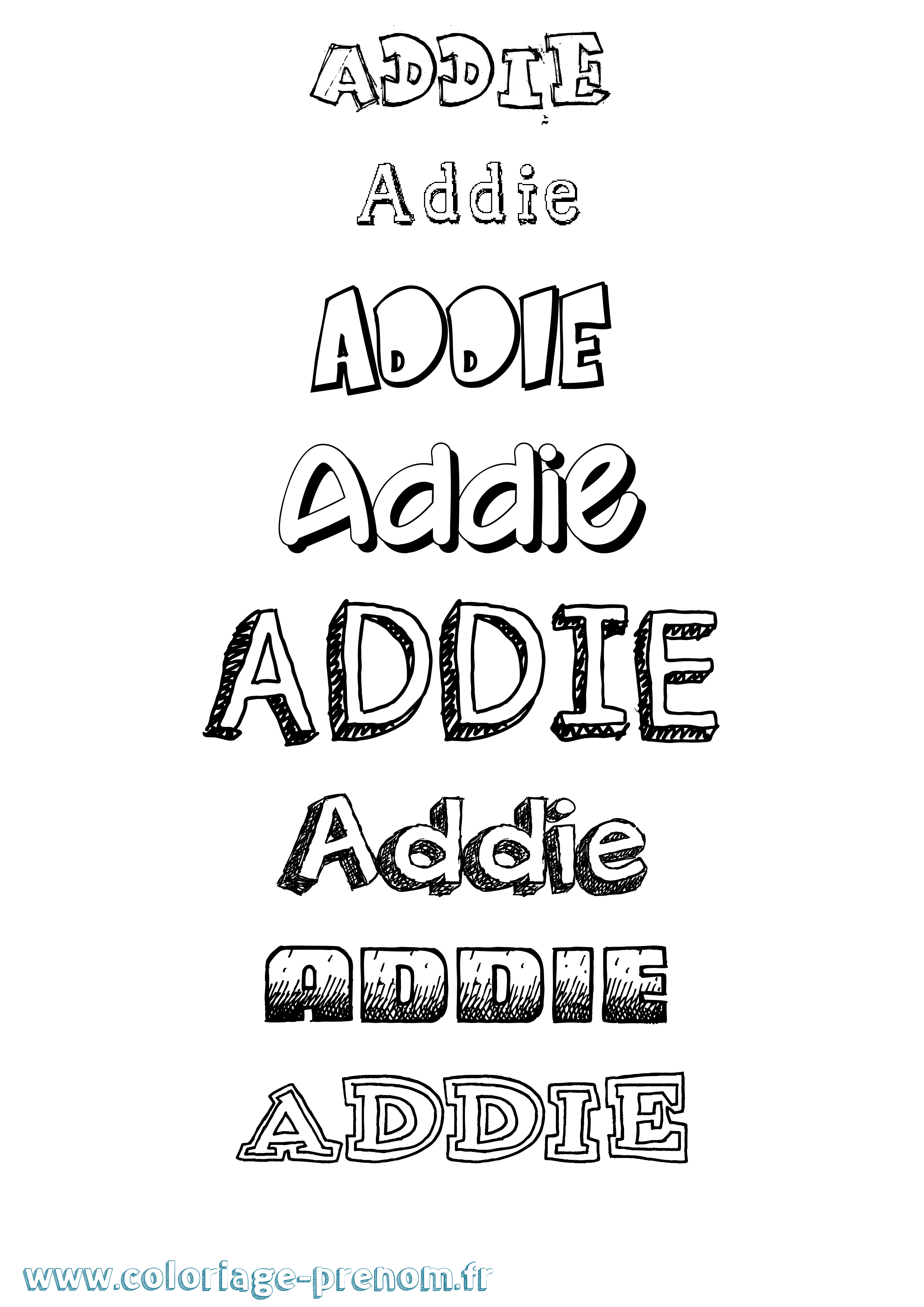 Coloriage prénom Addie Dessiné
