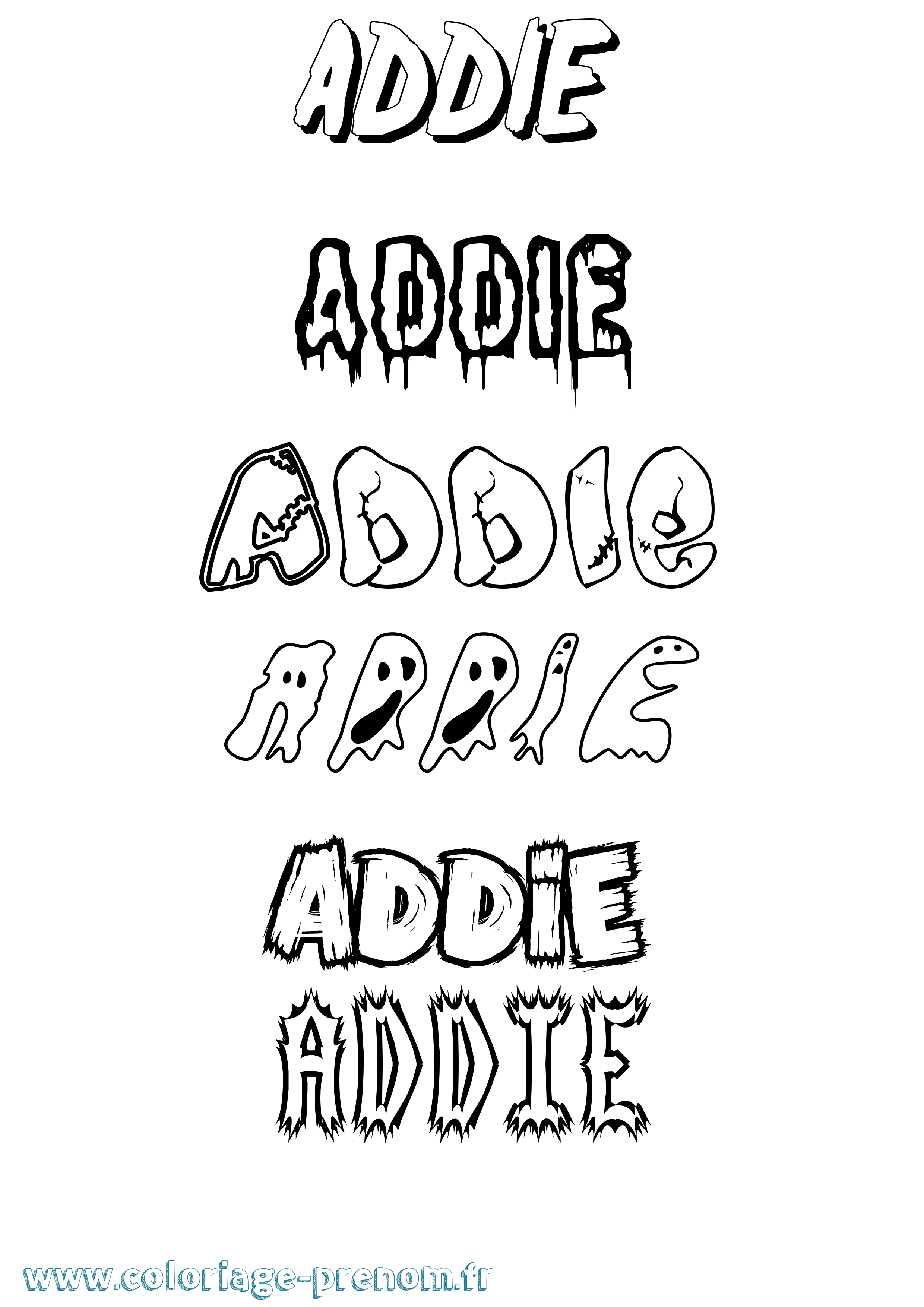 Coloriage prénom Addie Frisson
