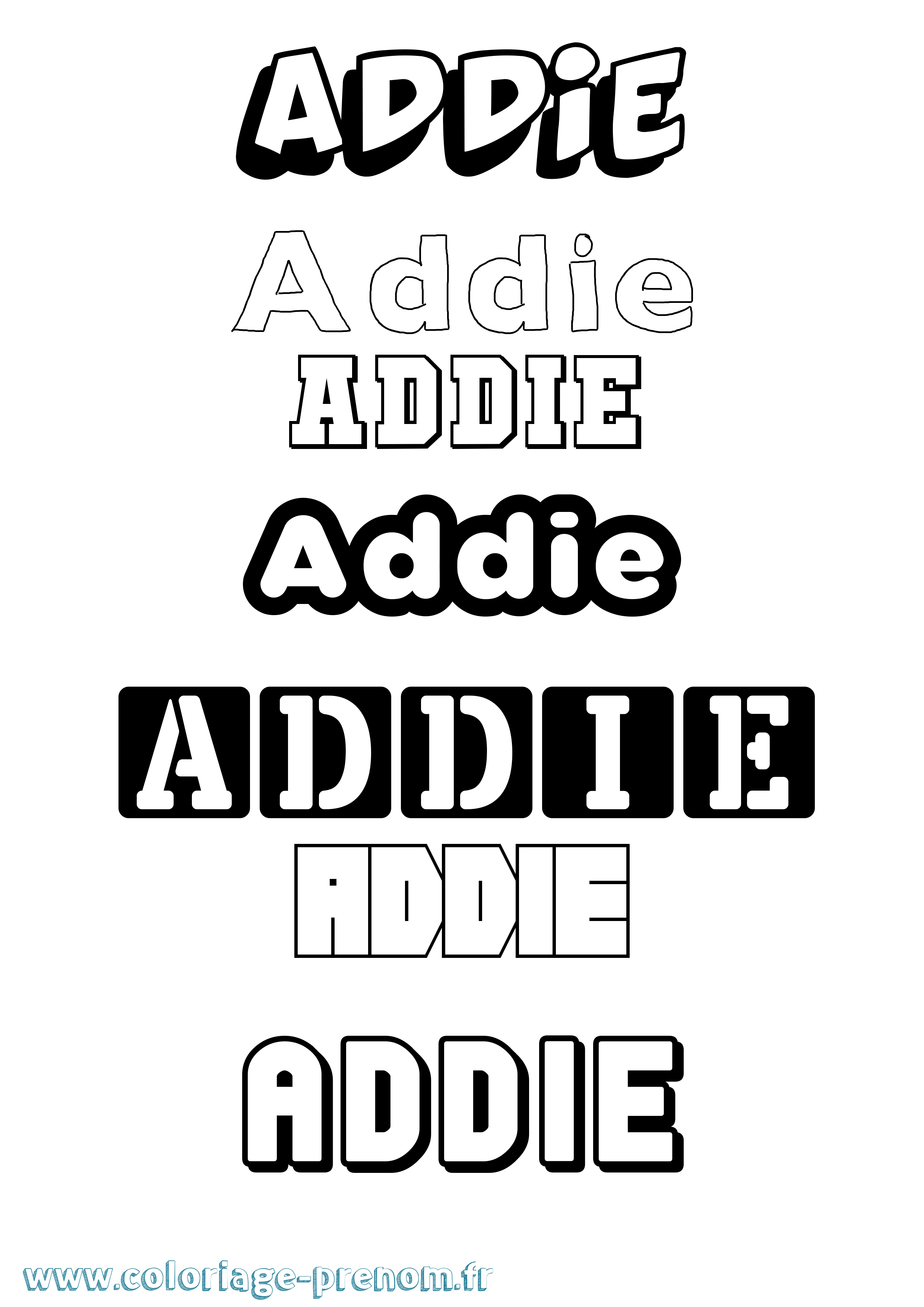 Coloriage prénom Addie Simple