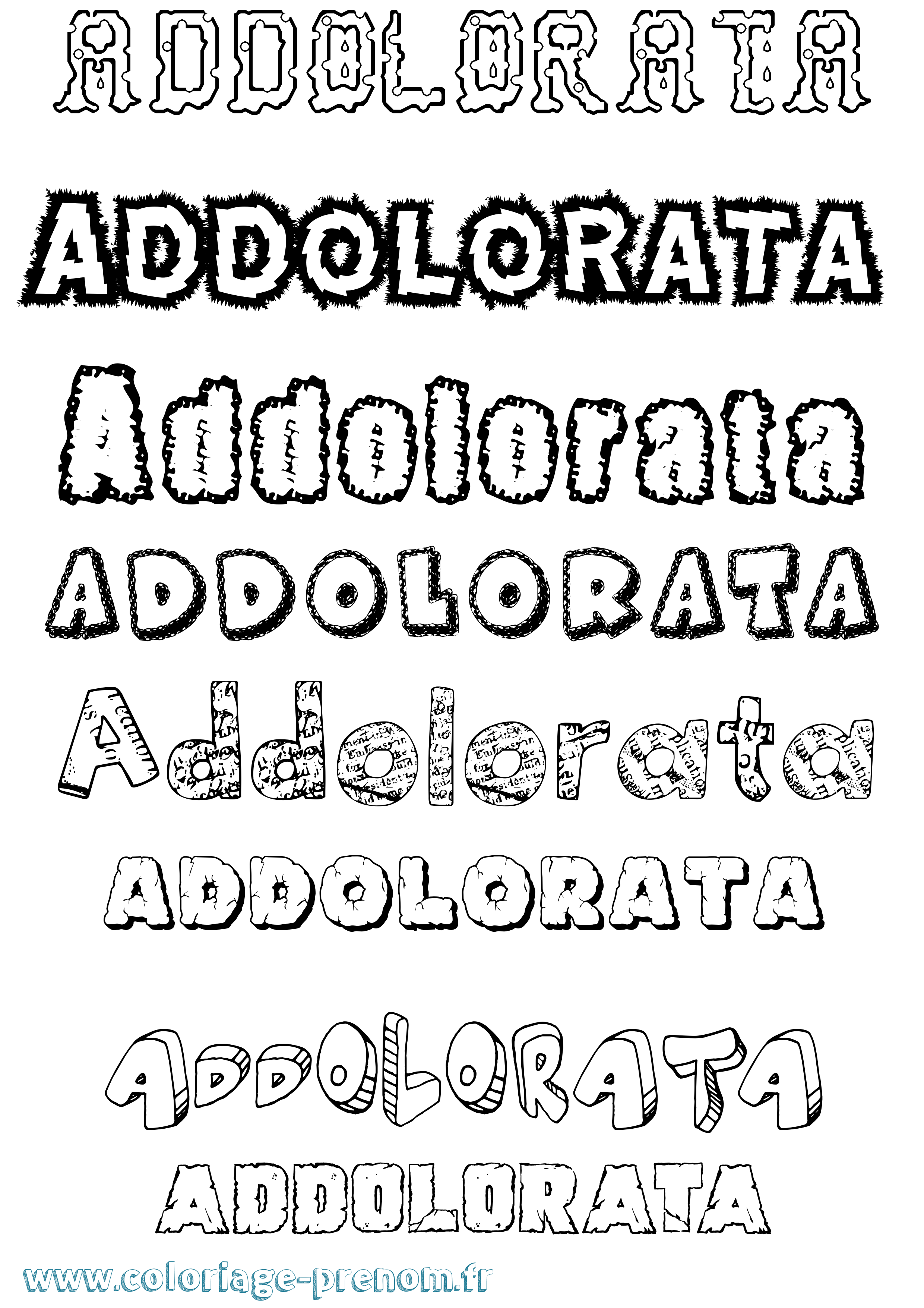 Coloriage prénom Addolorata Destructuré