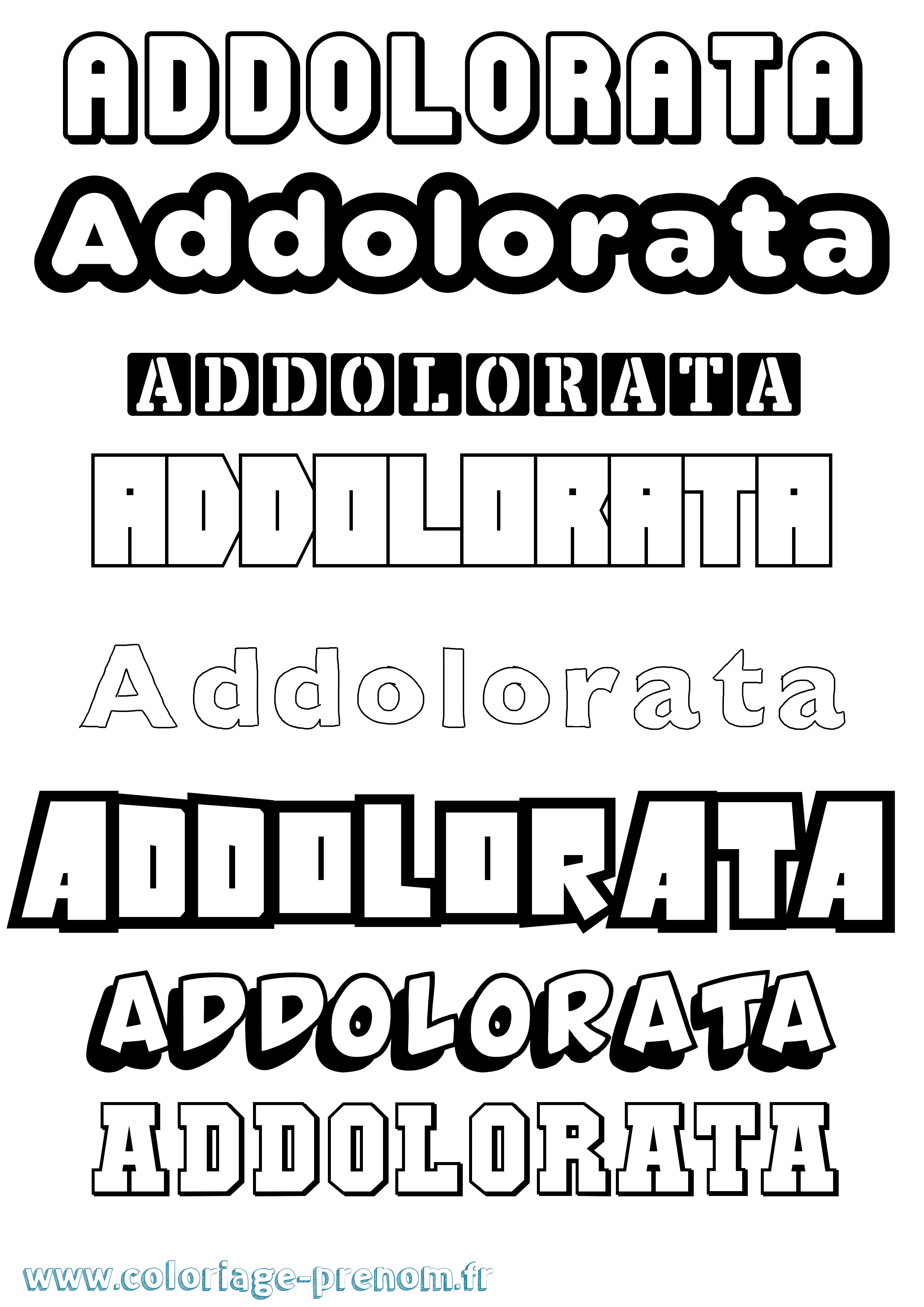 Coloriage prénom Addolorata Simple