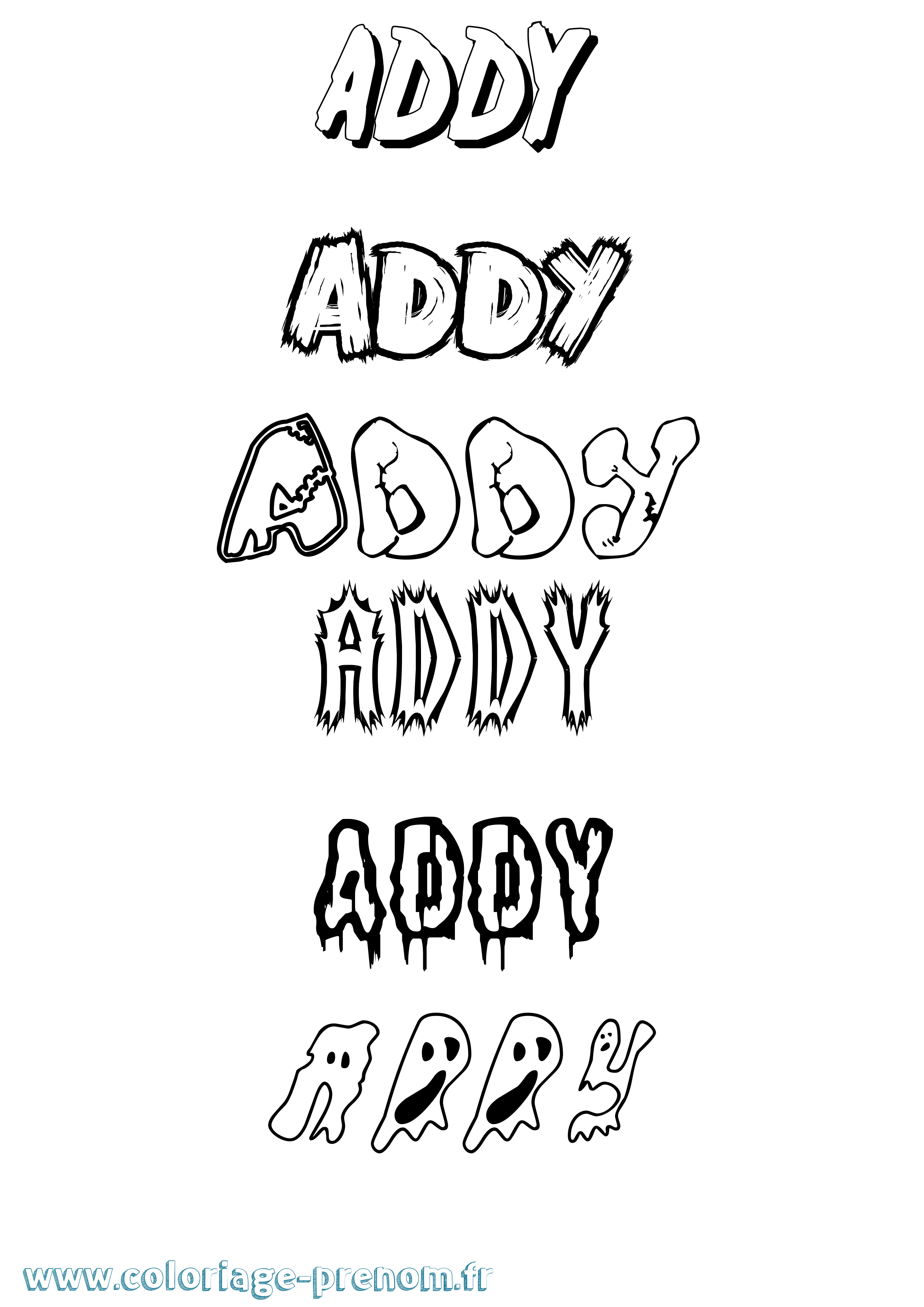 Coloriage prénom Addy Frisson