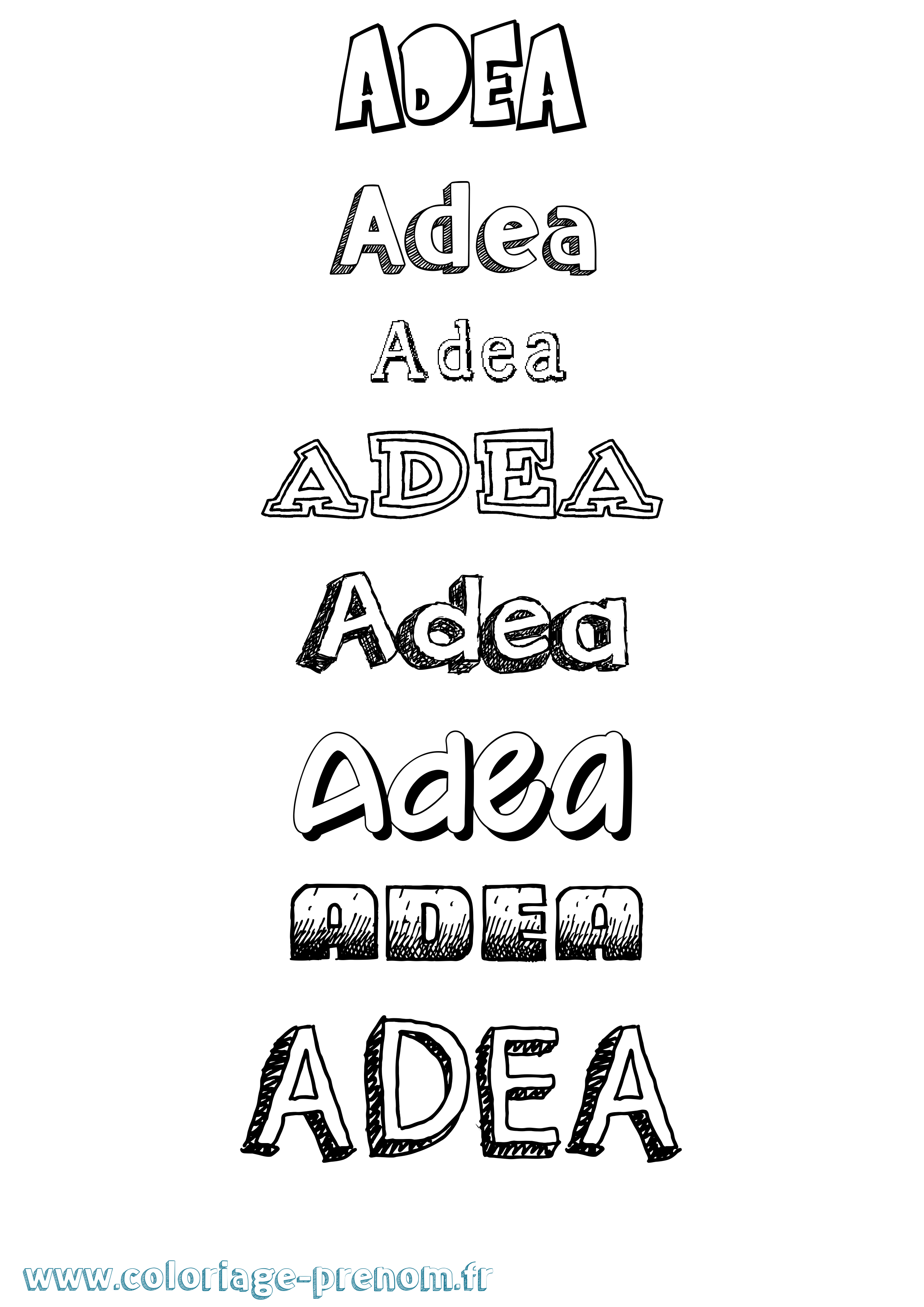 Coloriage Adea Dessiné Coloriage prénom Adea Dessiné