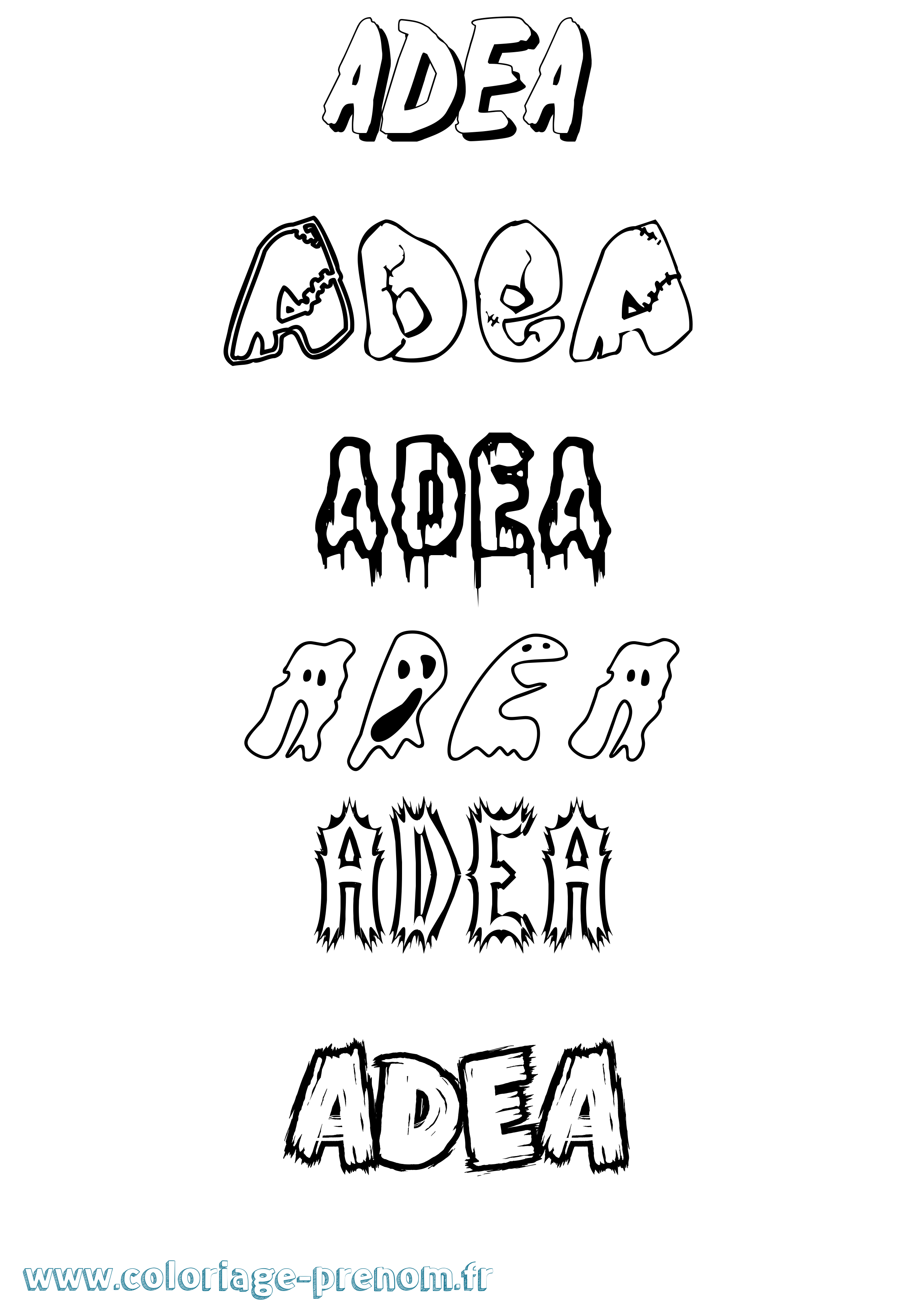 Coloriage Adea Frisson Coloriage prénom Adea Frisson