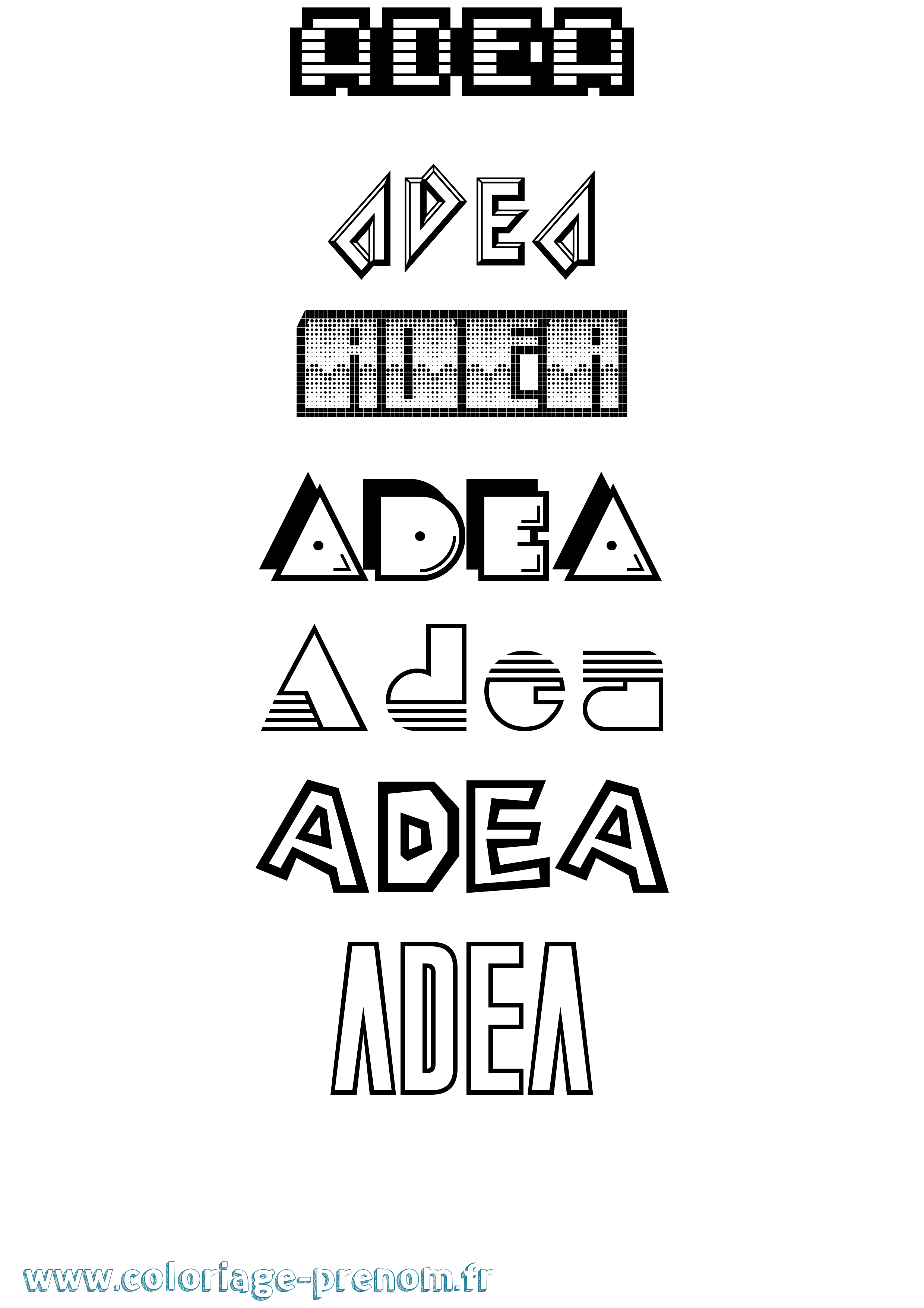 Coloriage Adea Jeux Vidéos Coloriage prénom Adea Jeux Vidéos