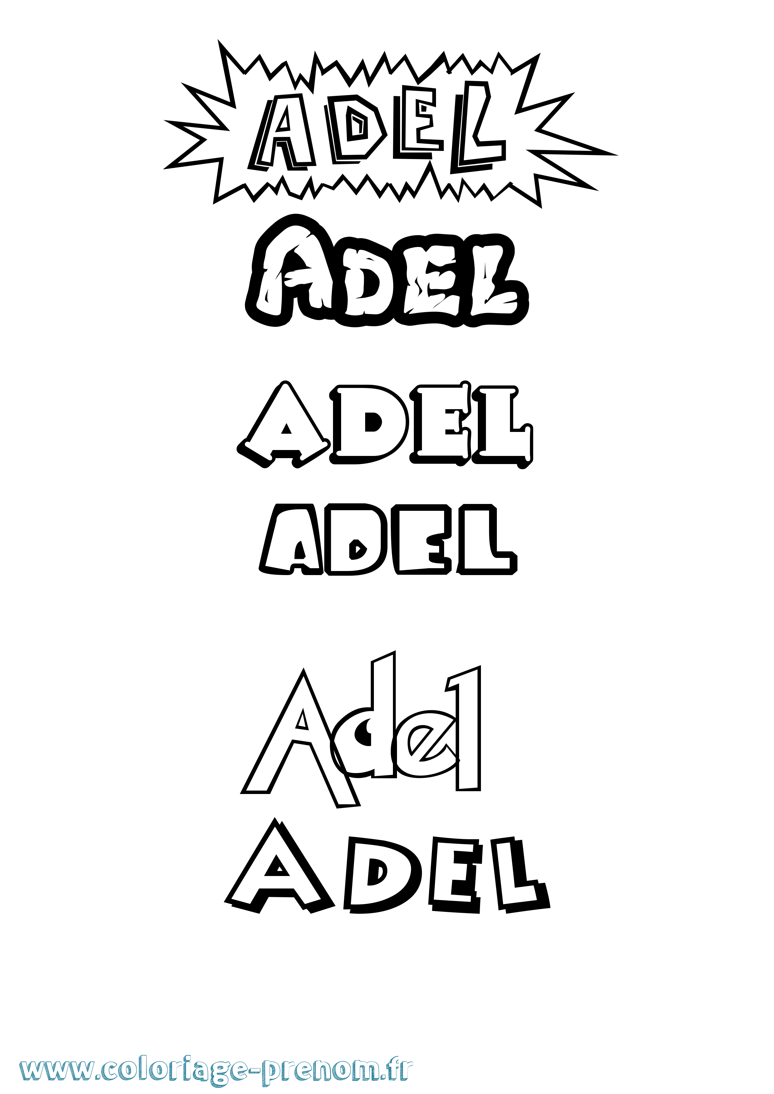 Coloriage prénom Adel Dessin Animé
