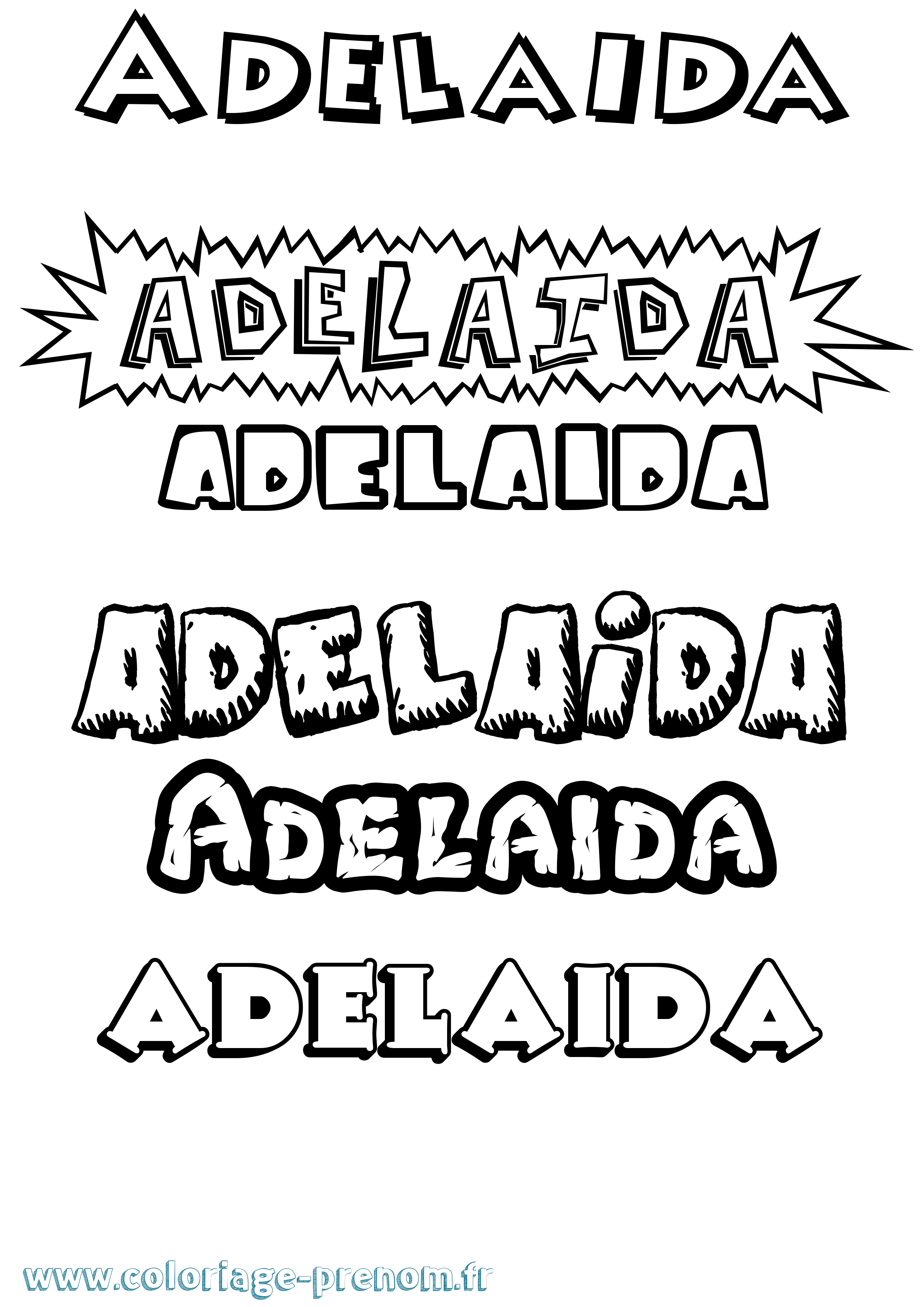Coloriage prénom Adelaida Dessin Animé
