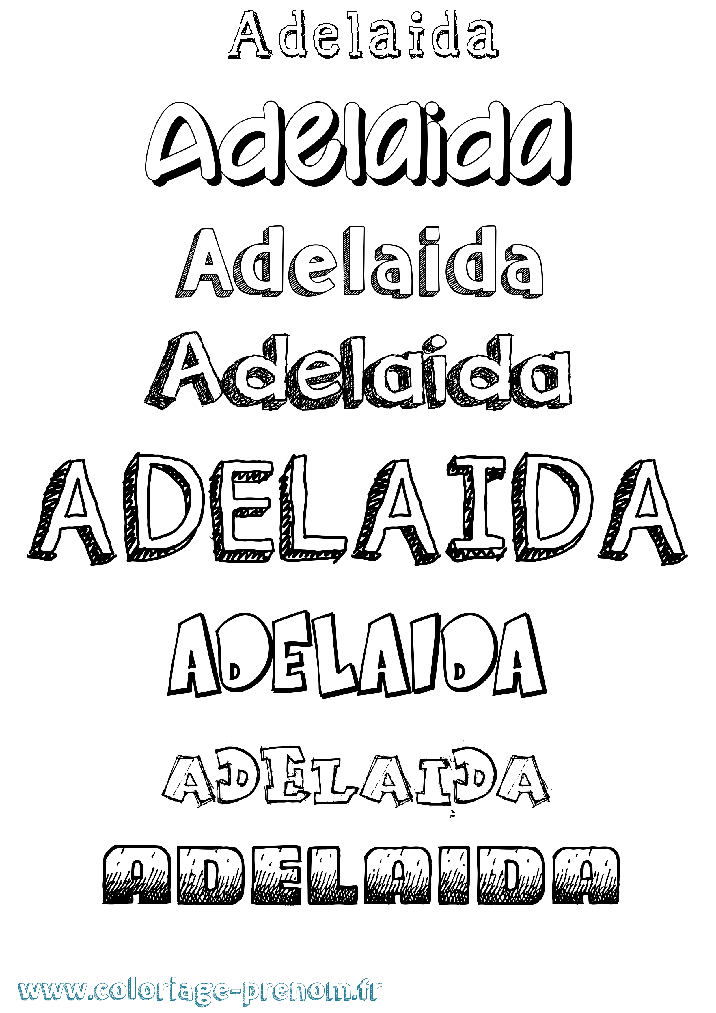 Coloriage prénom Adelaida Dessiné