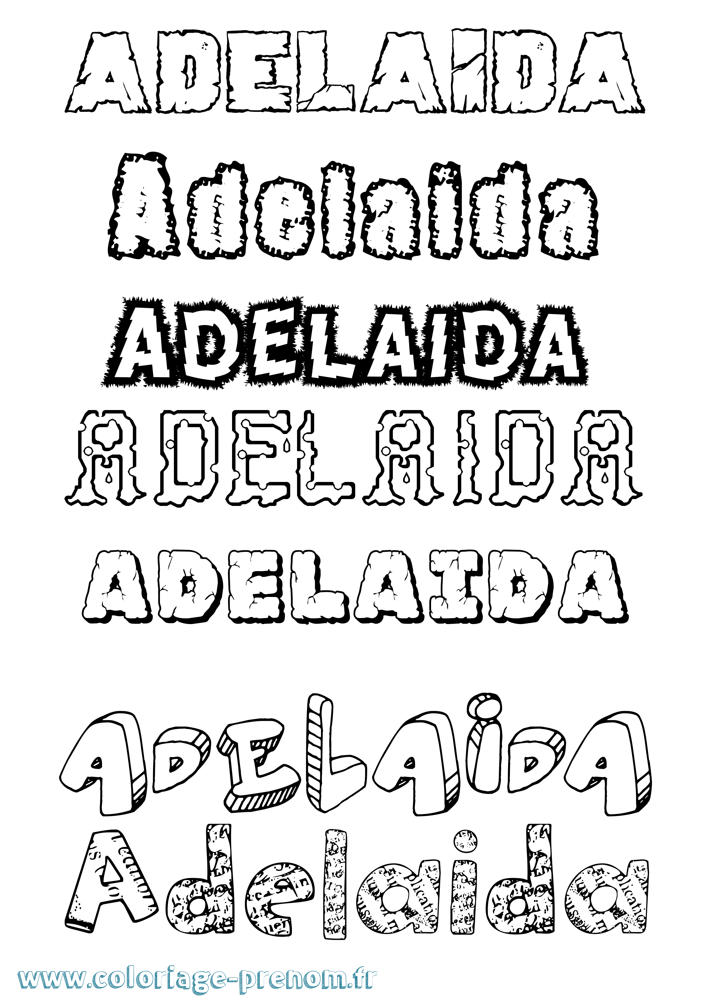Coloriage prénom Adelaida Destructuré