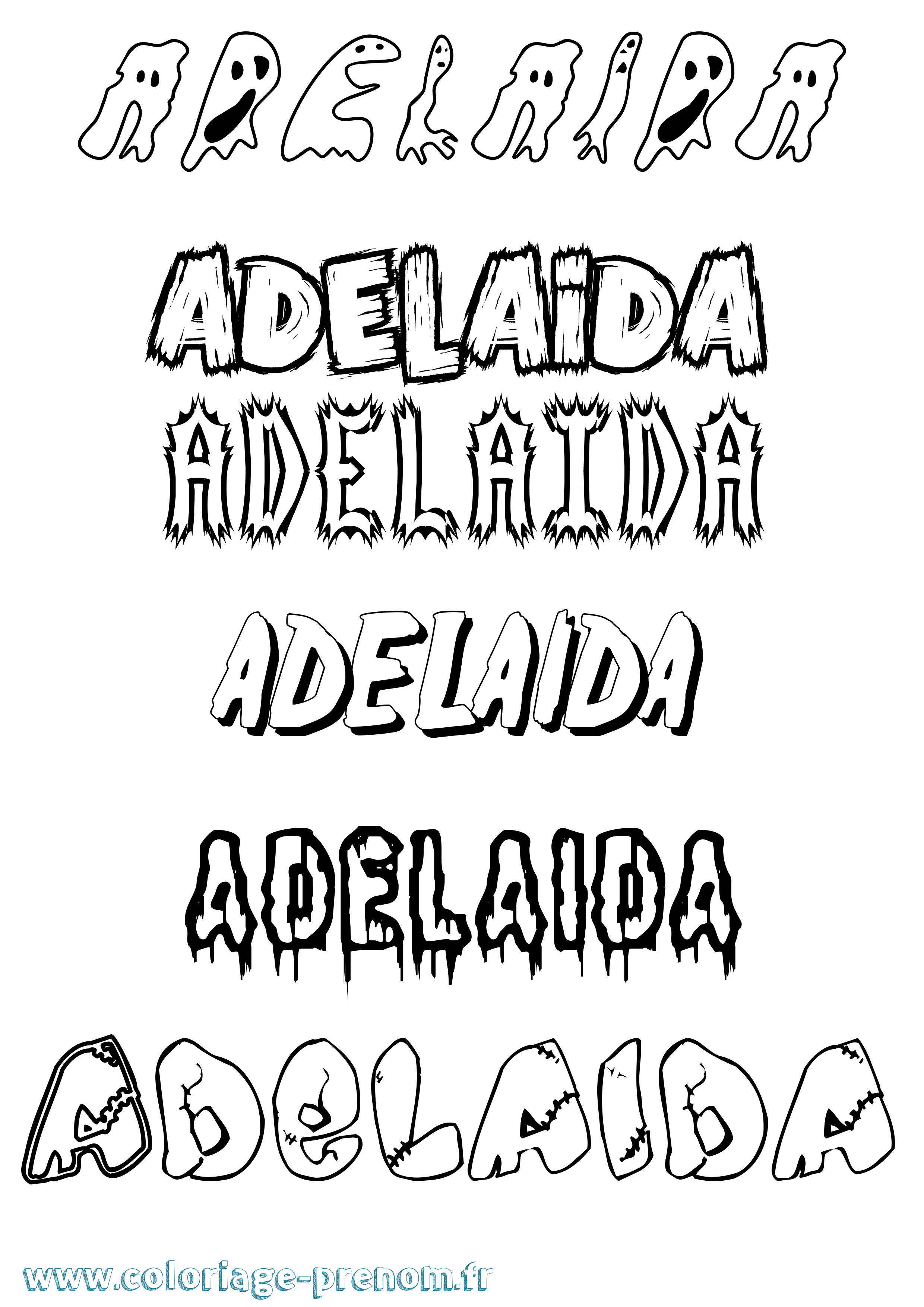 Coloriage prénom Adelaida Frisson