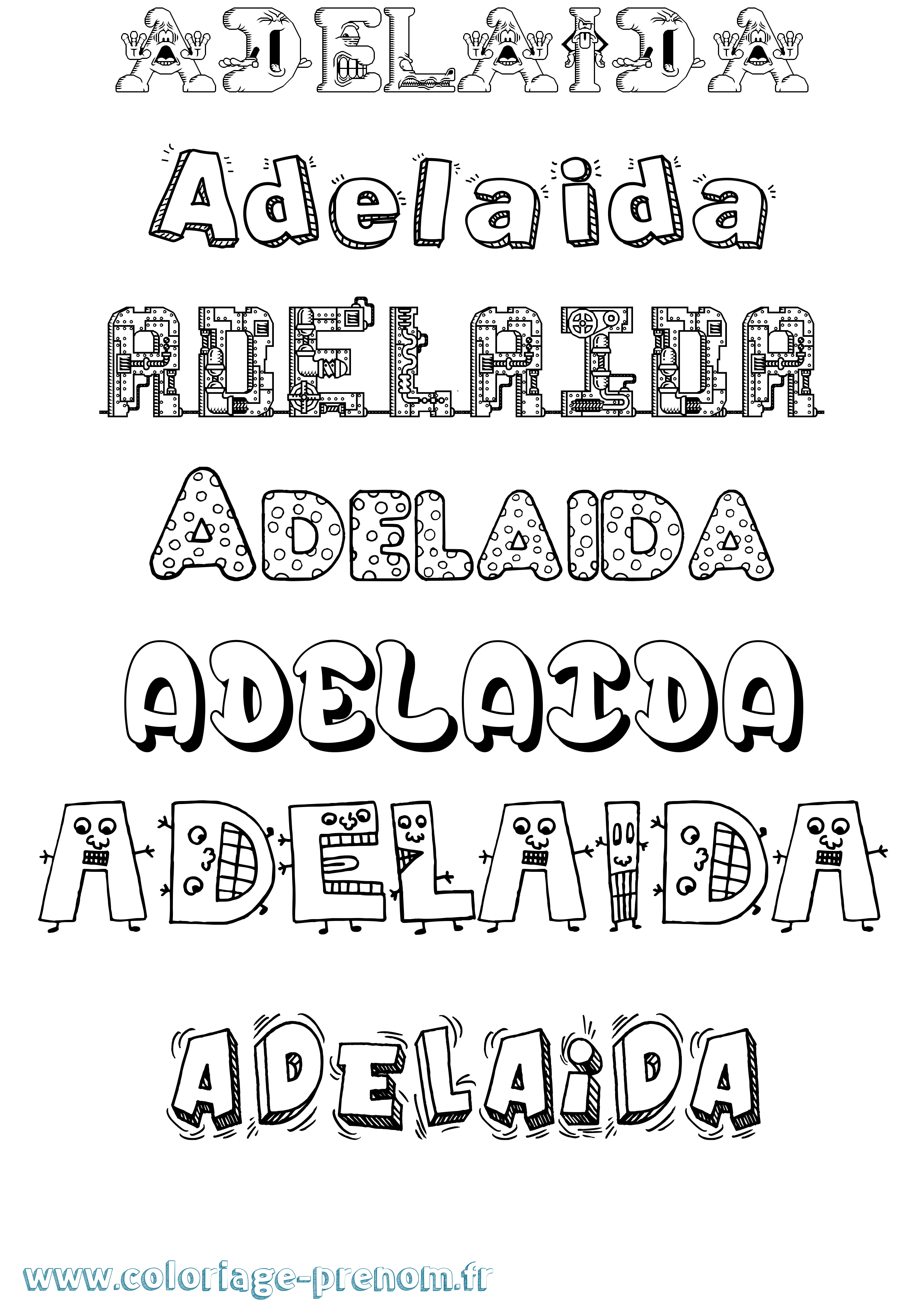 Coloriage prénom Adelaida Fun