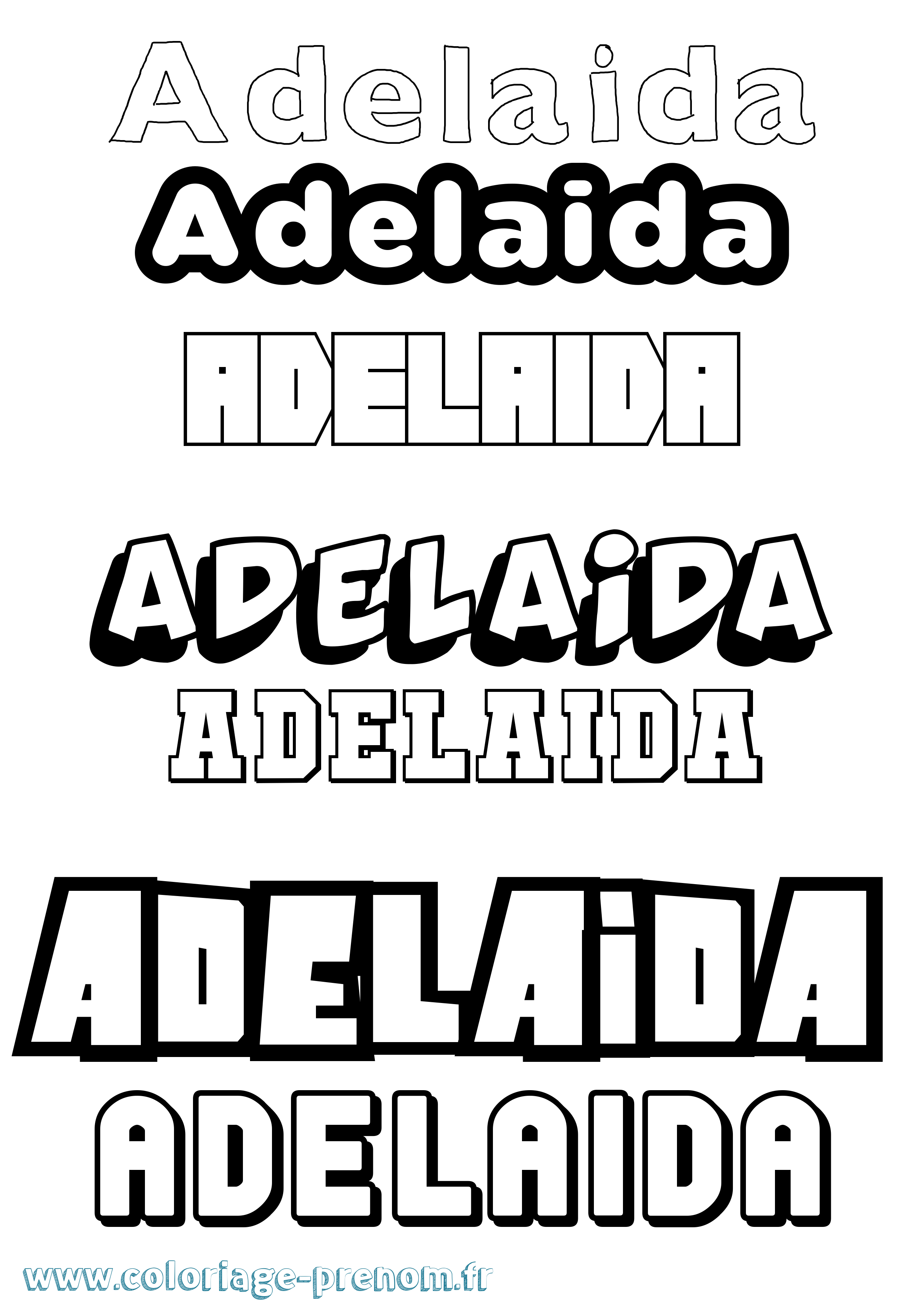 Coloriage prénom Adelaida Simple