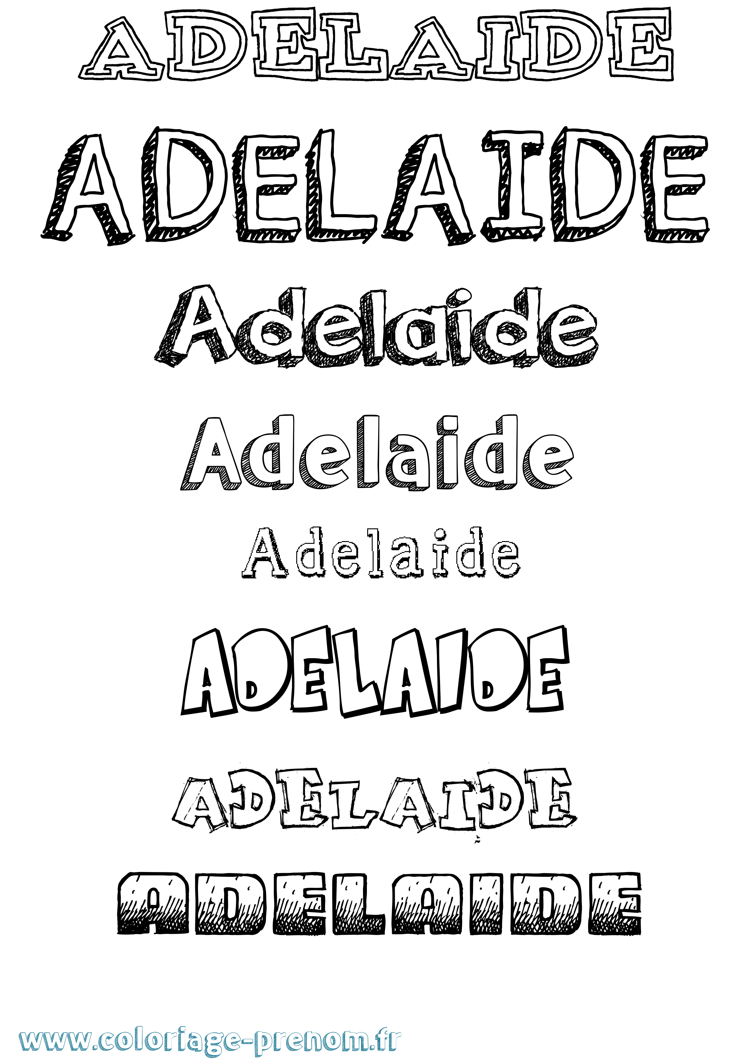 Coloriage Adelaide Dessiné Coloriage prénom Adelaide Dessiné