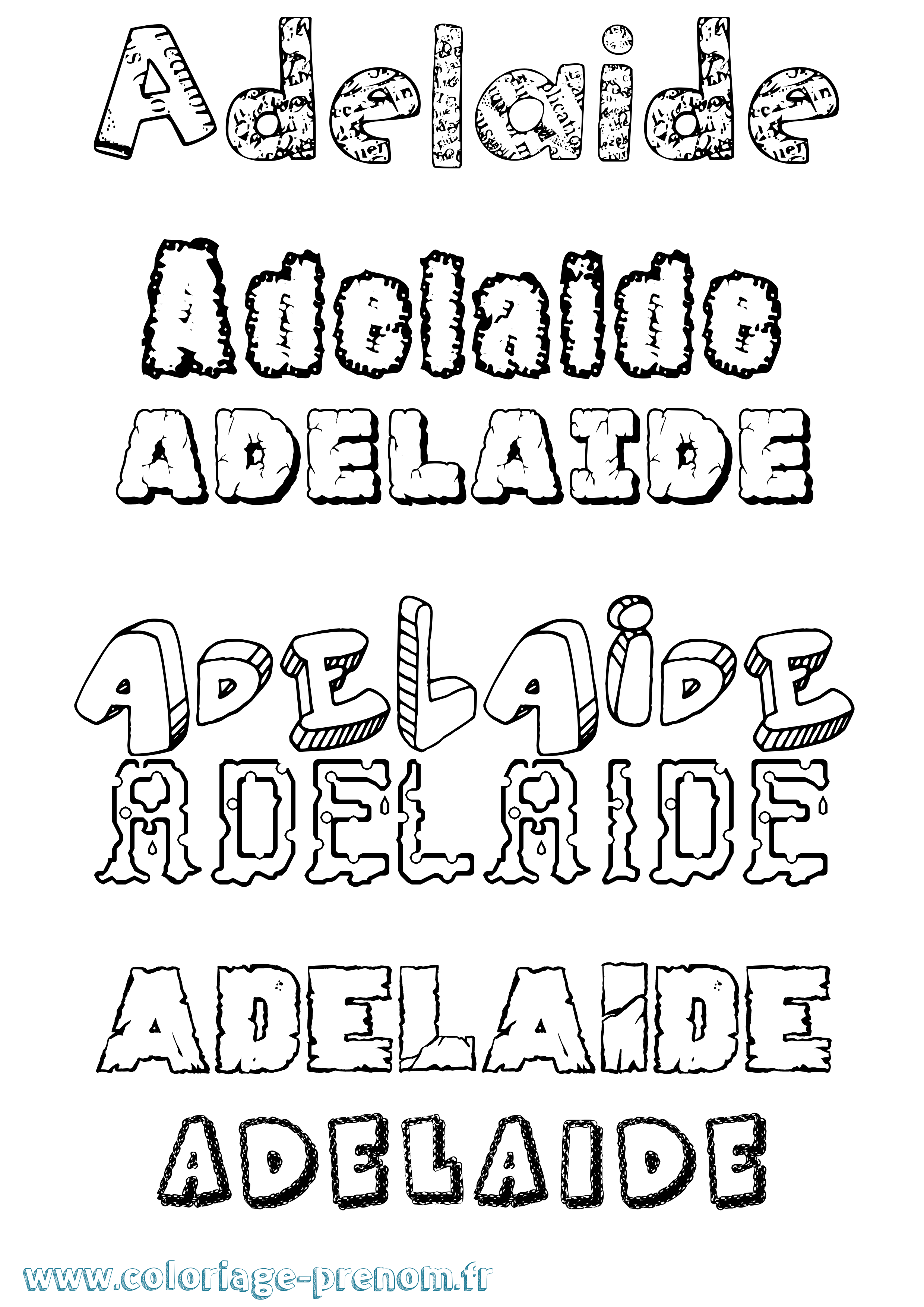 Coloriage Adelaide Destructuré Coloriage prénom Adelaide Destructuré