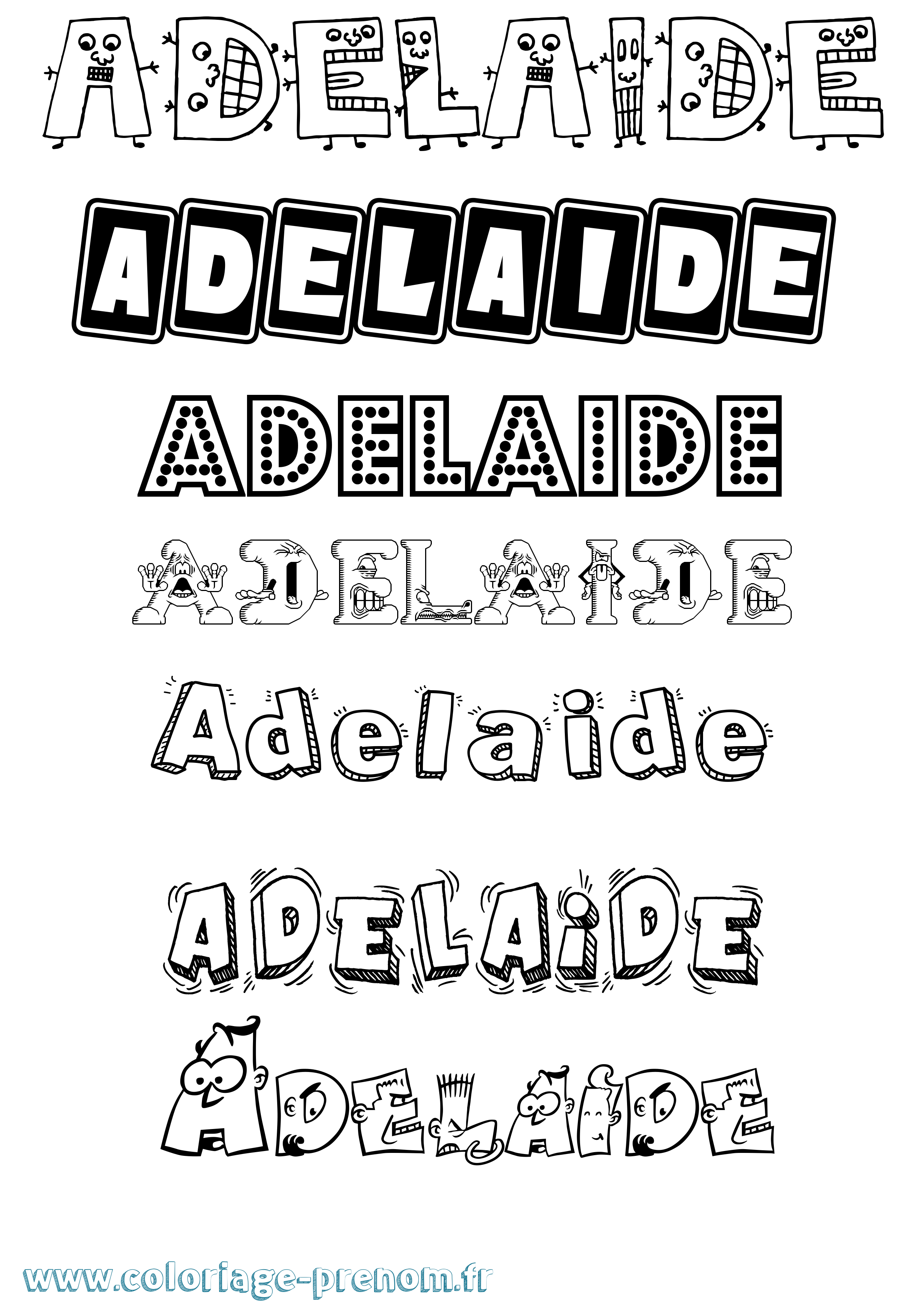Coloriage Adelaide Fun Coloriage prénom Adelaide Fun